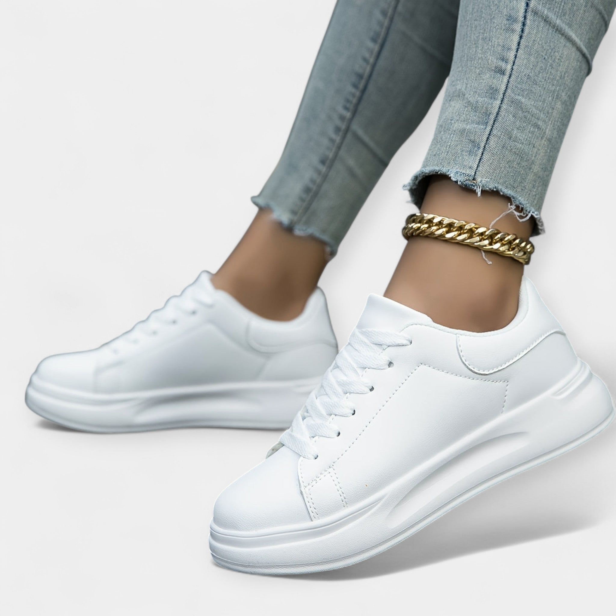 Baskets blanches en cuir