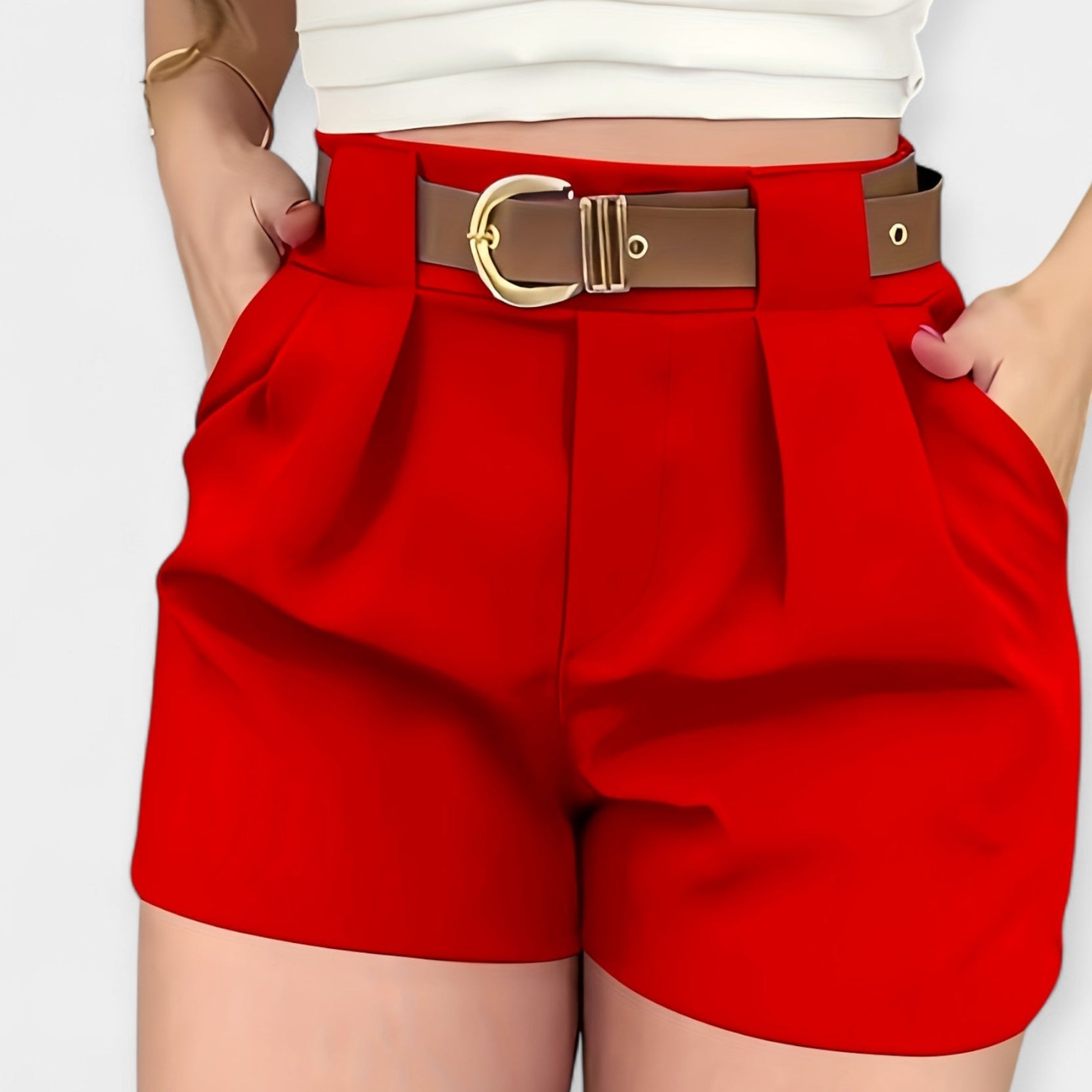 Shorts Plisados Blancos