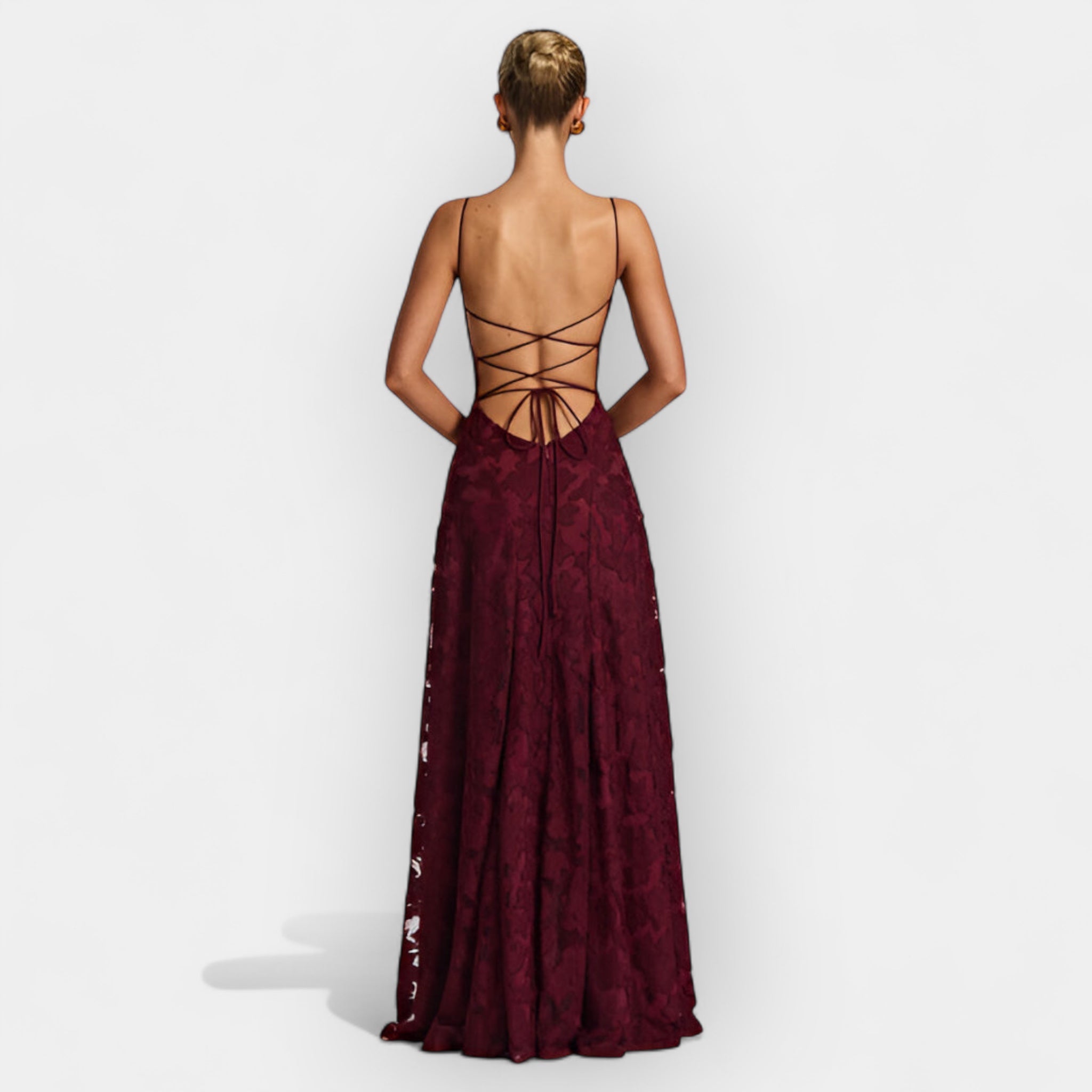 Vestido Largo con Corsé y Encaje