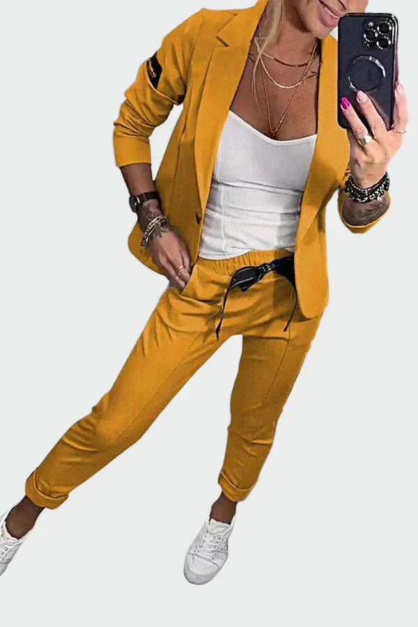 Conjunto de traje de dos piezas de elegancia sin esfuerzo