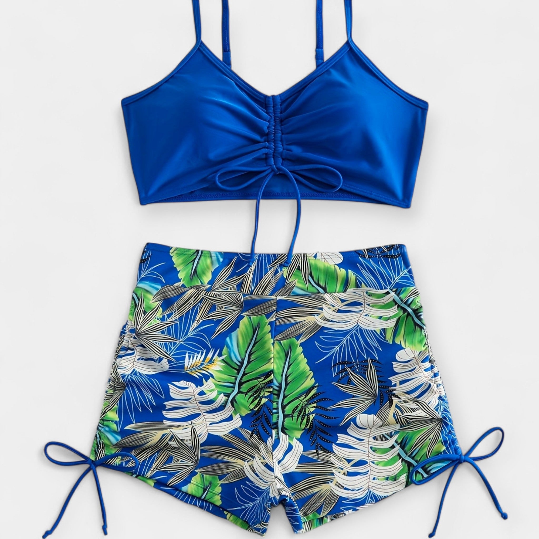 Bikini Tropical de Talle Alto con Tirantes