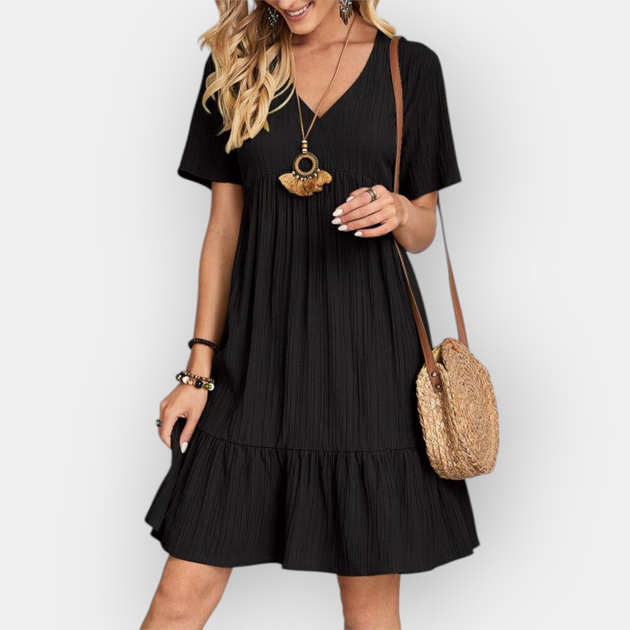 Vestido midi con escote en V
