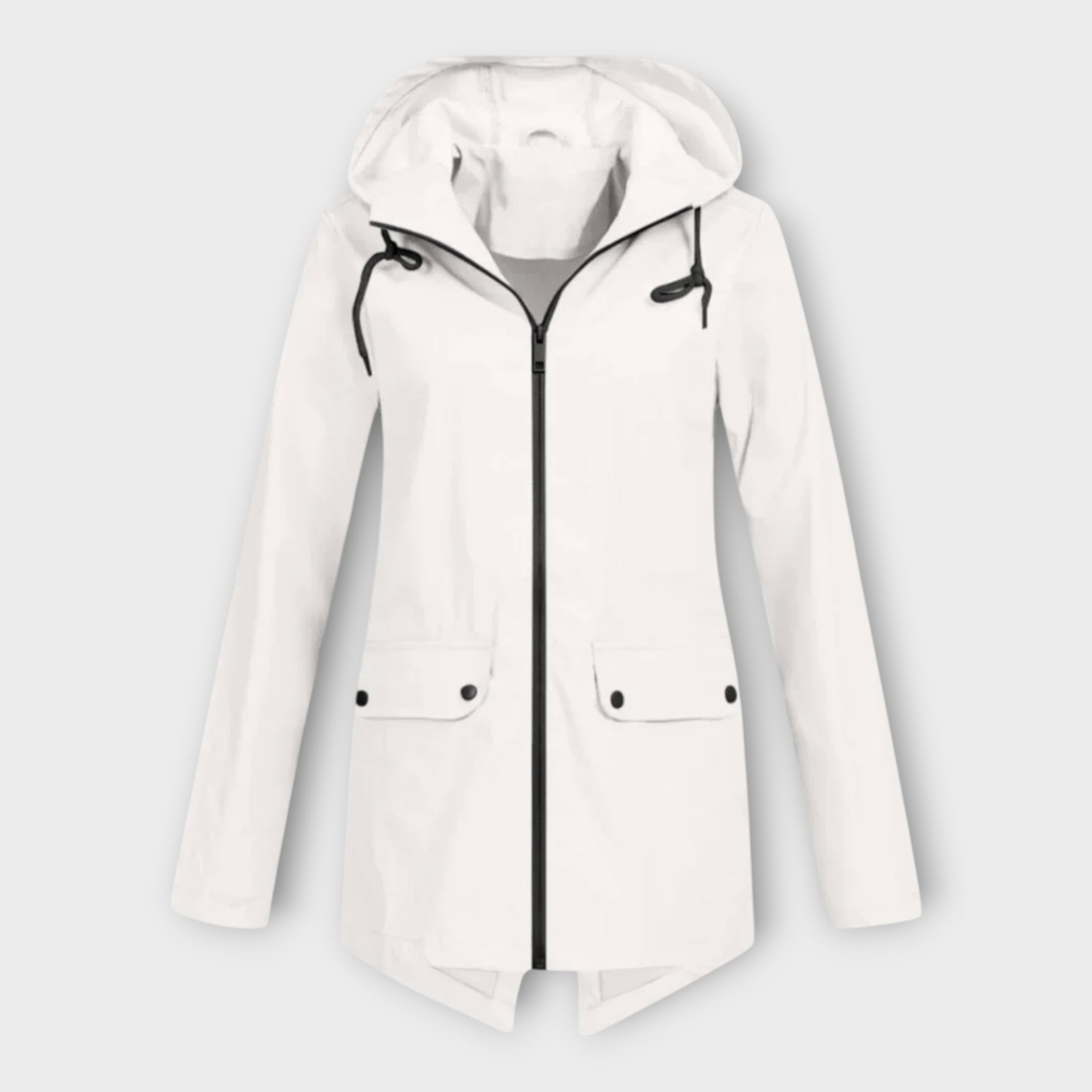 Chaqueta impermeable elegante con capucha