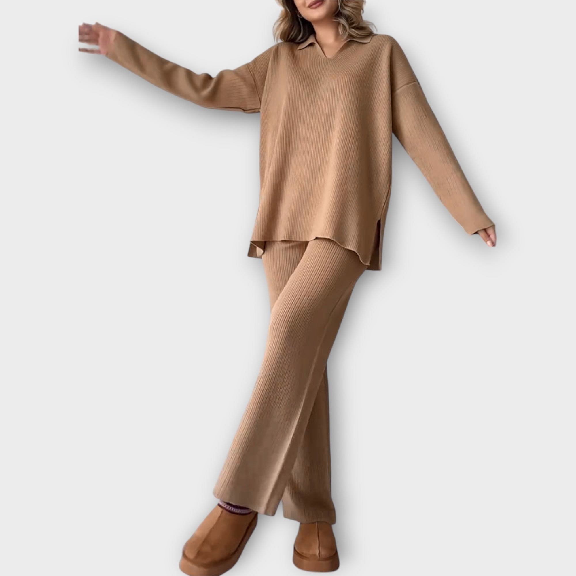 Conjunto de línea relajada y diseño minimalista