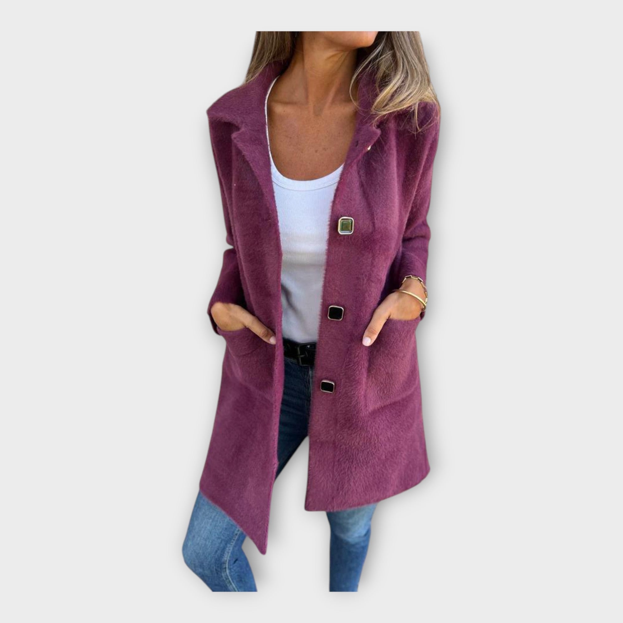 Manteau en laine à fermeture élégante