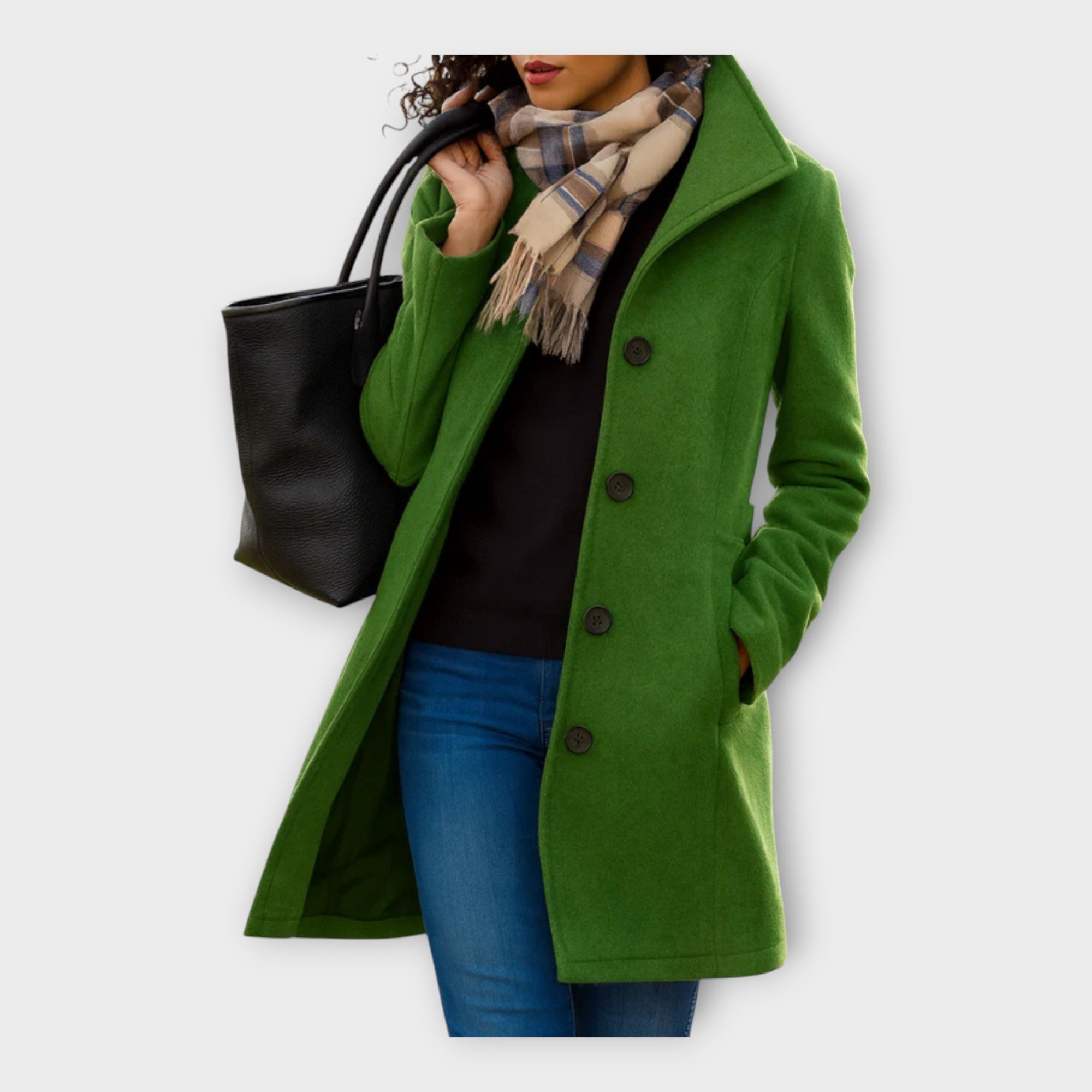 Manteau élégant en laine à boutons