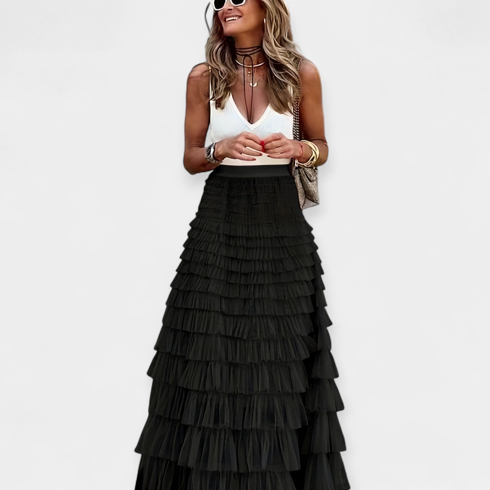 Falda Boho con Encaje