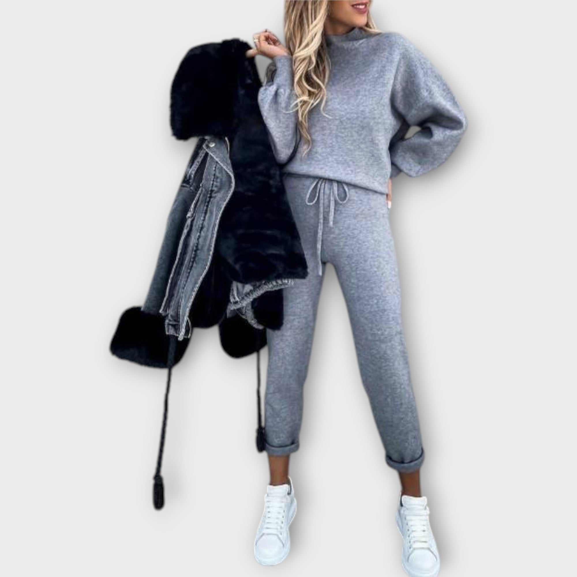 Conjunto con ajuste cómodo y refinamiento atemporal