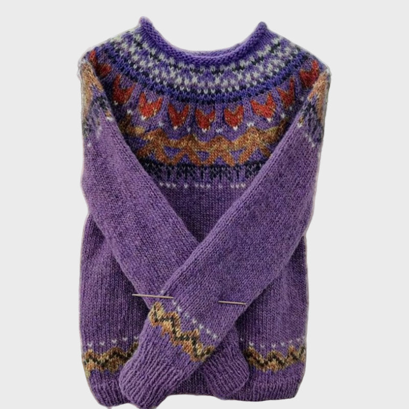 Jersey de cuello alto de punto de inspiración retro