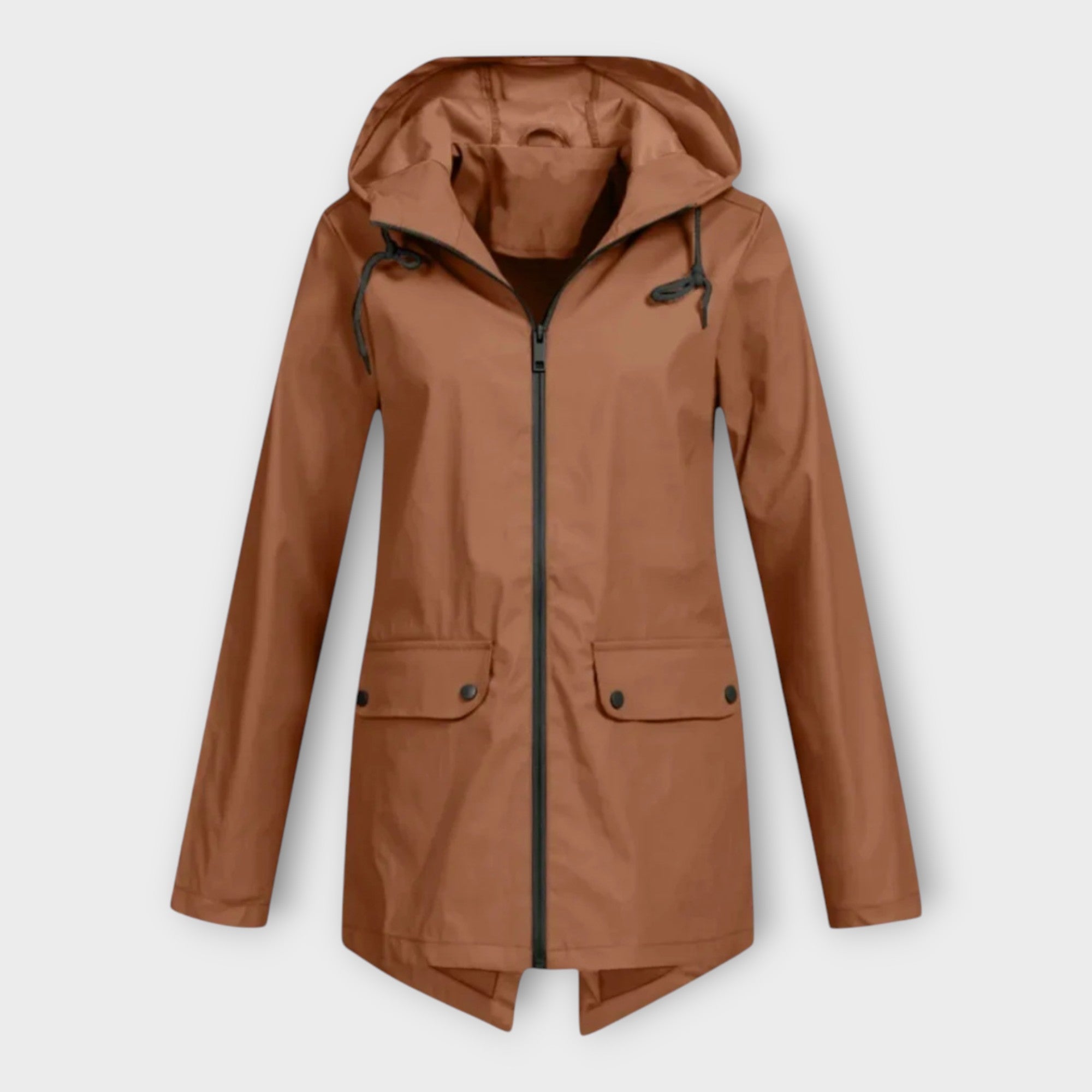 Chaqueta impermeable elegante con capucha