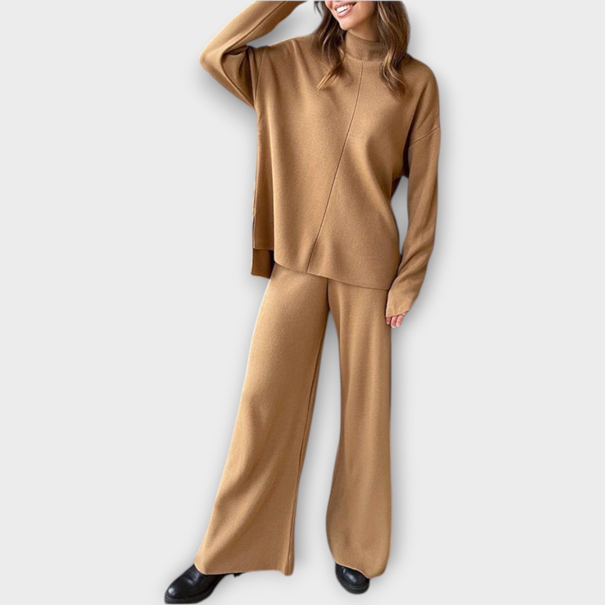 Conjunto de línea relajada y estética minimalista