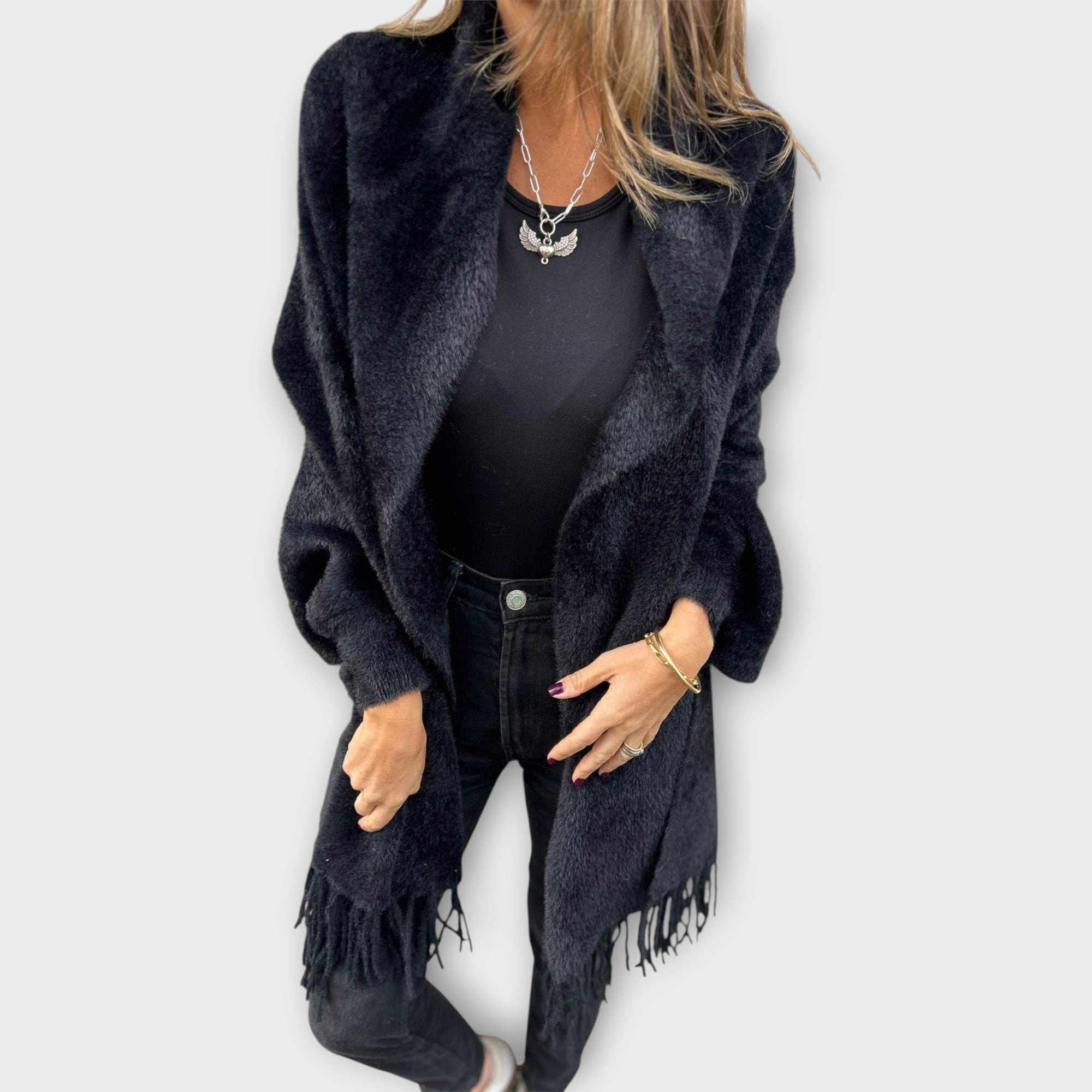 Chal de punto con crochet