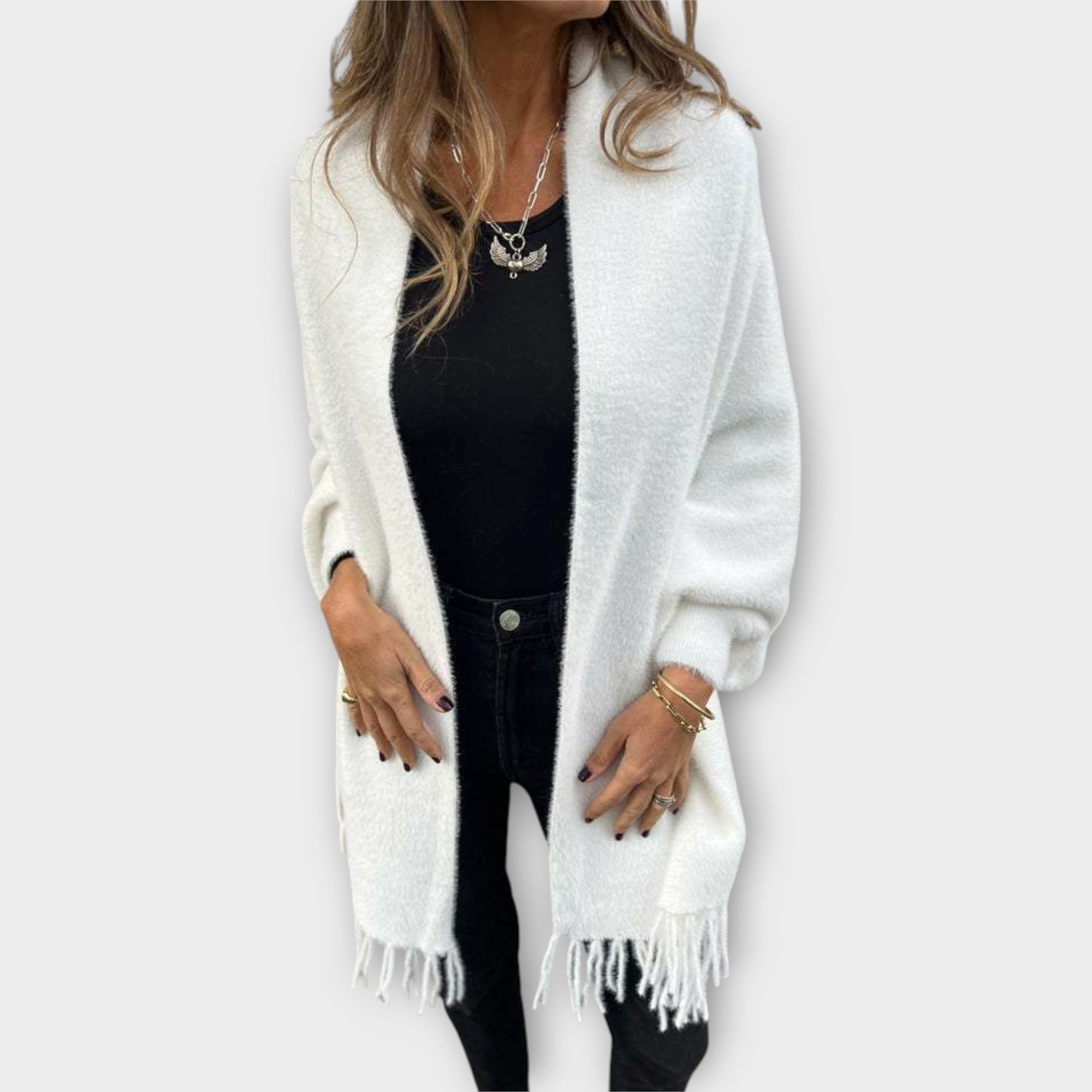 Chal de punto con crochet