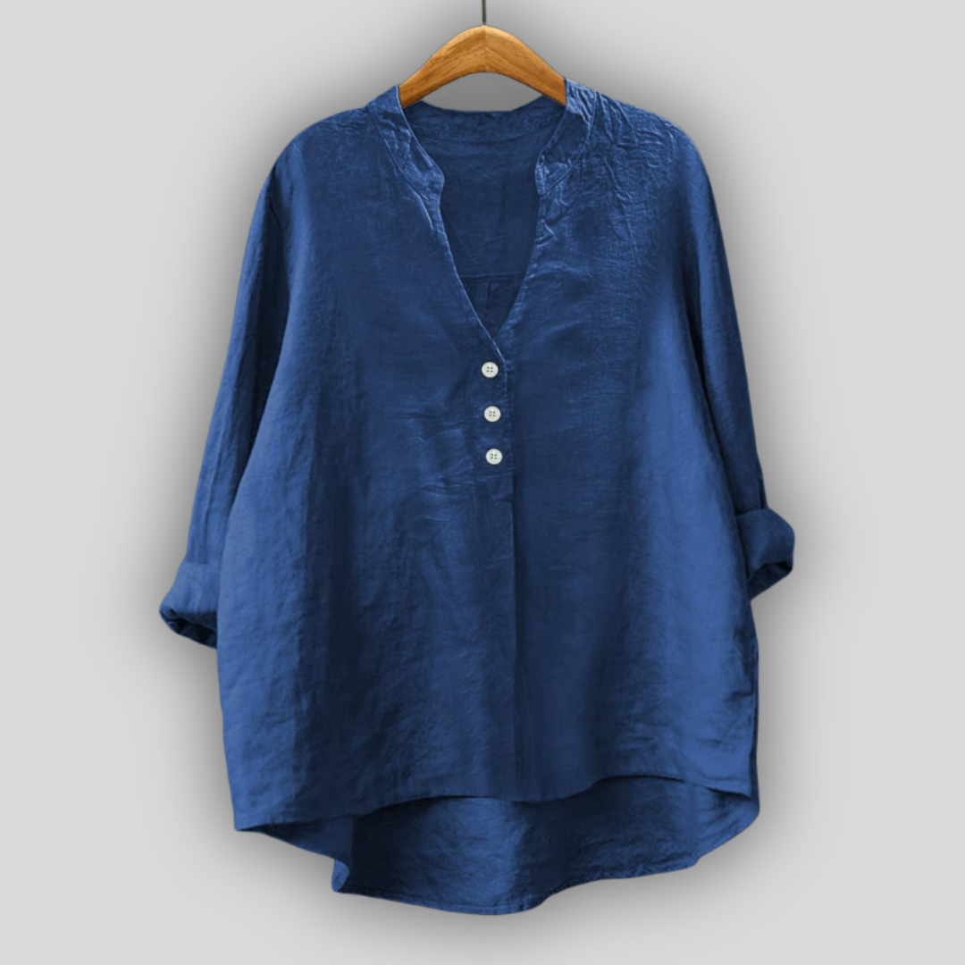 Blusa marrón con botones