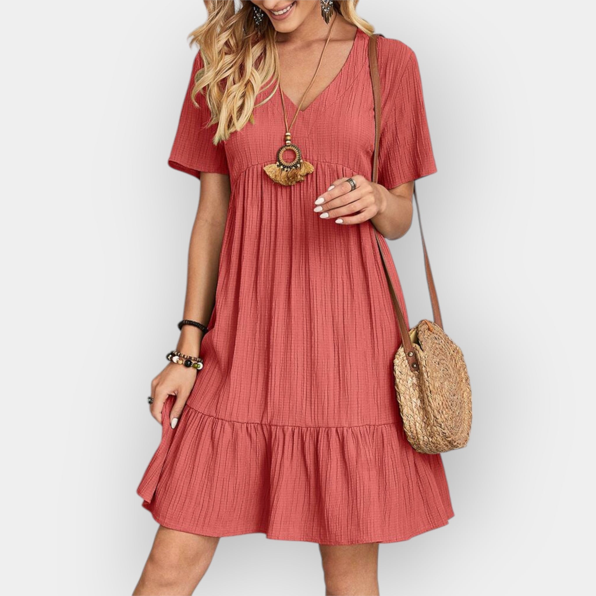 Vestido midi con escote en V