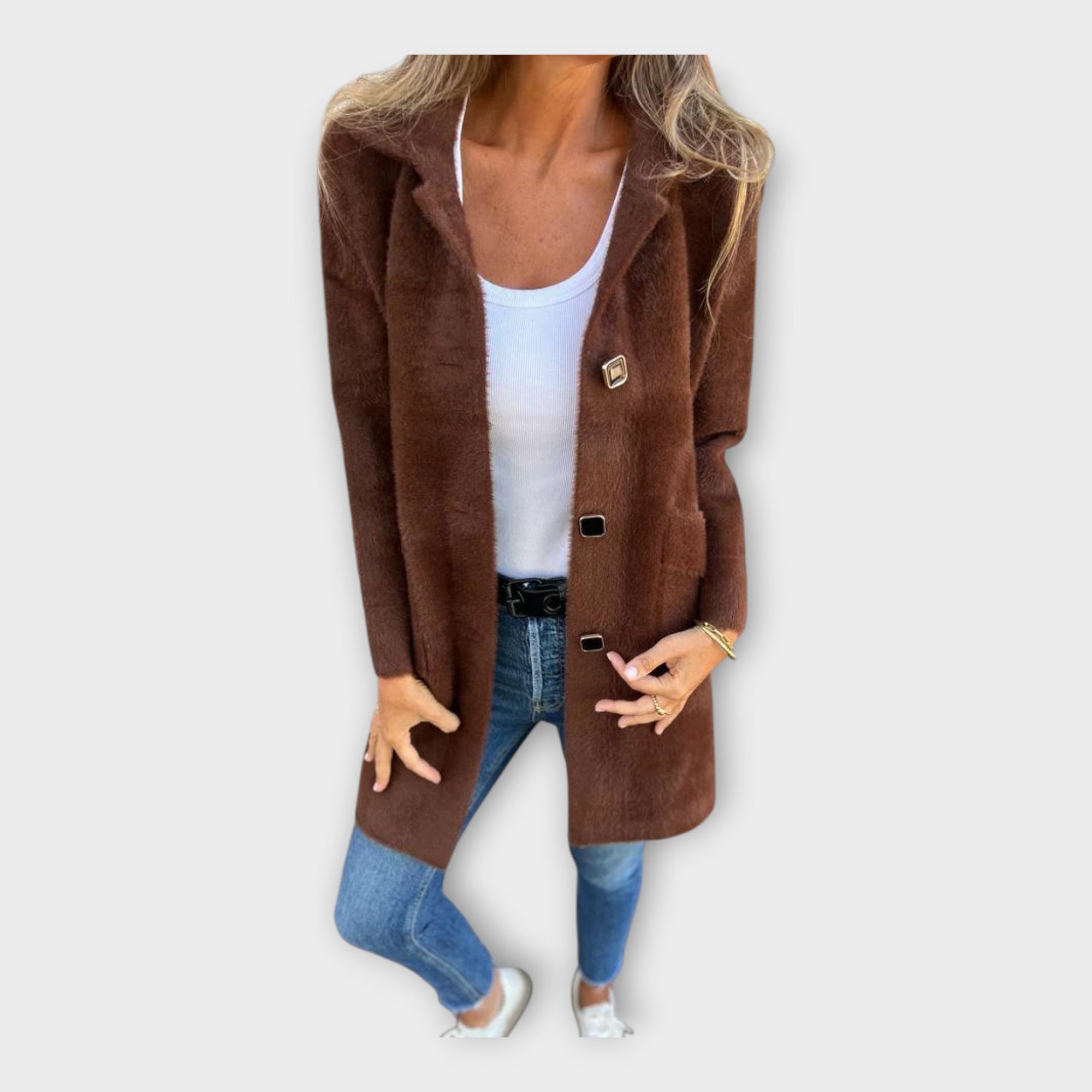 Manteau en laine à fermeture élégante