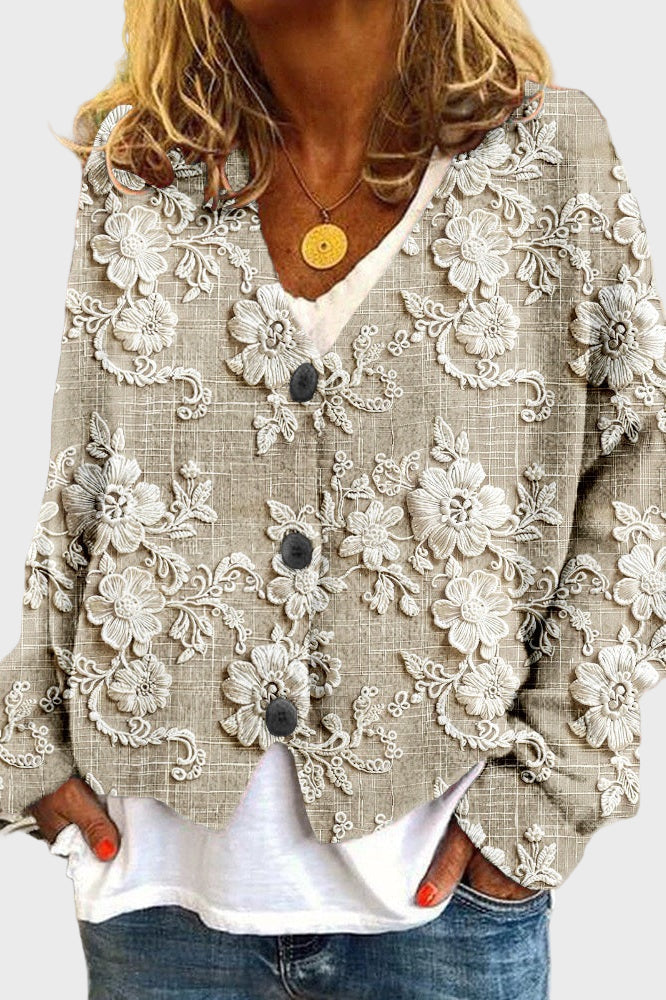 Cárdigan con hilo de pétalos