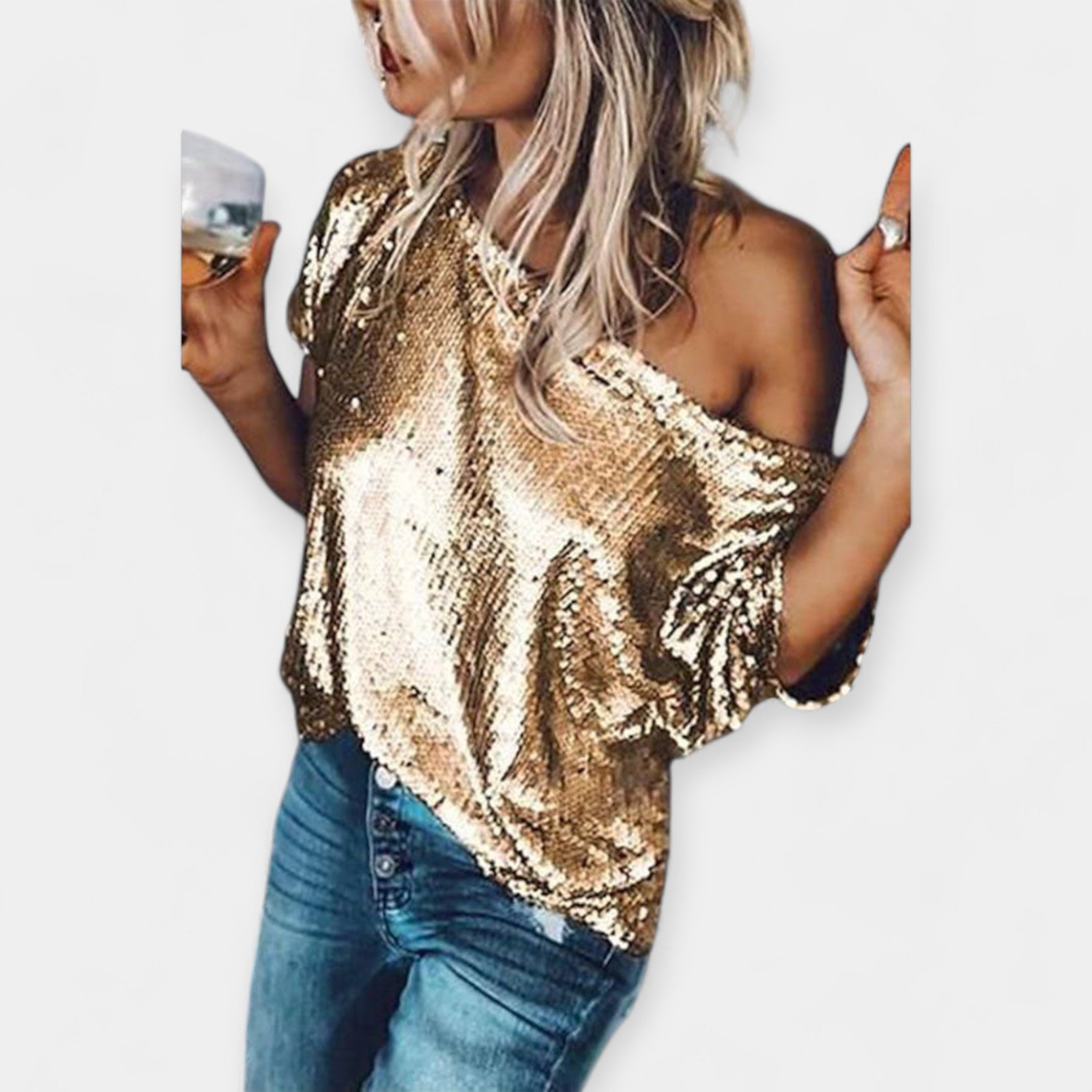 Blusa Casual con Brillo Sutil