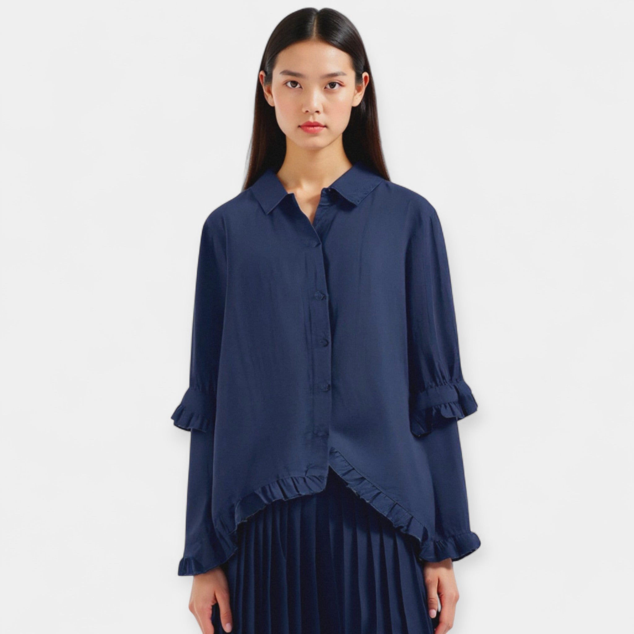 Camisa Clásica de Algodón y Lino