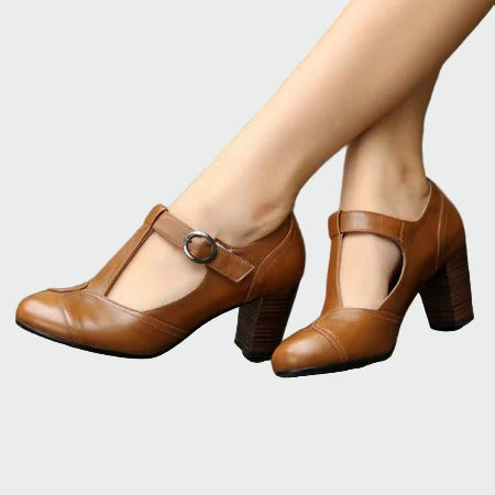 Rachel | Tacones bajos con tiras en T