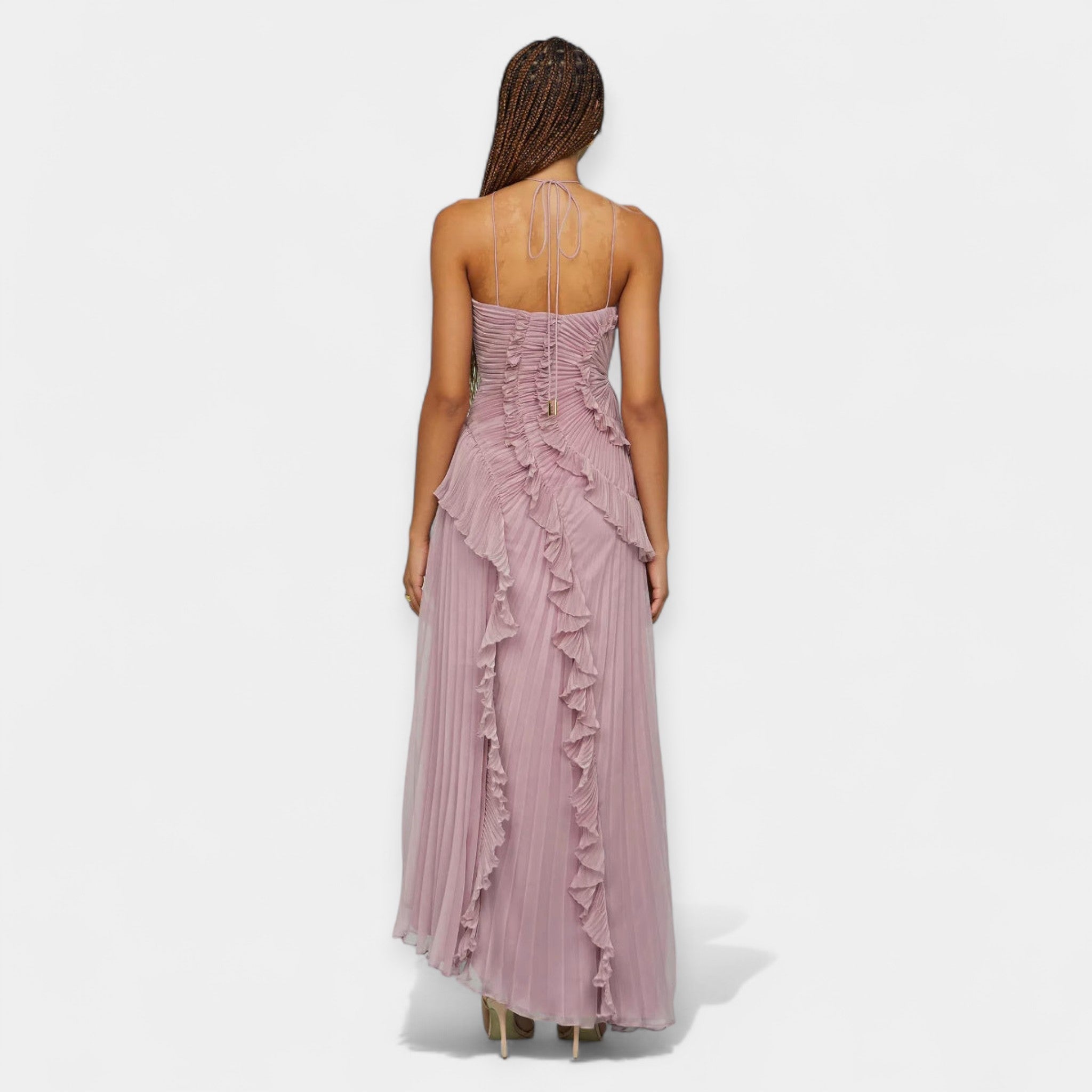 Vestido Lilas con Volantes