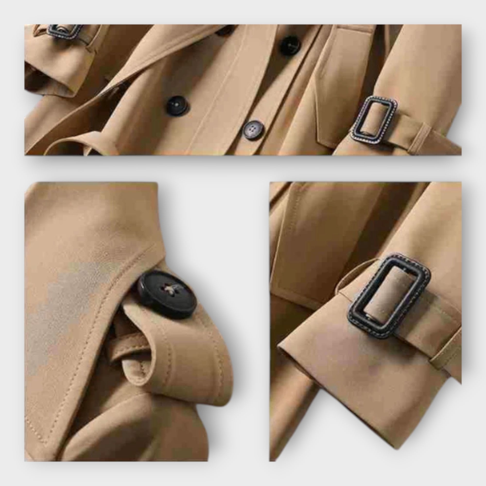 Gabardina larga clásica con cinturón