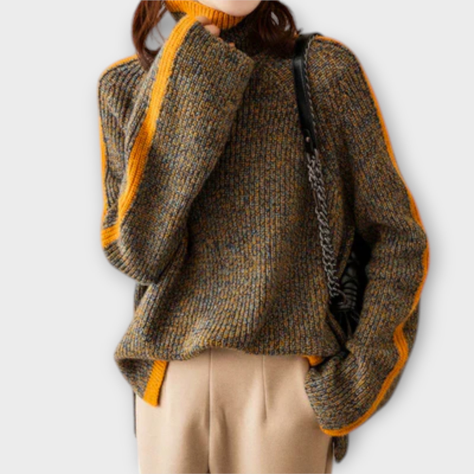 Breseis - Suéter vintage de cuello alto