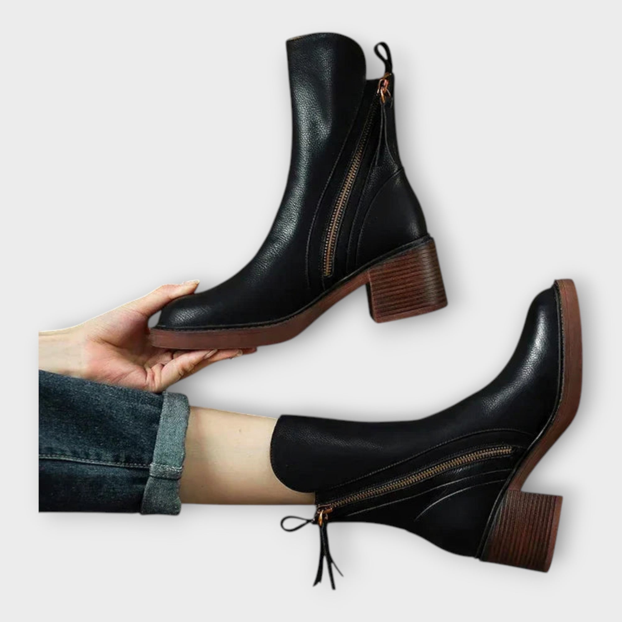 Bottines aux lignes élégantes et à fermeture éclair