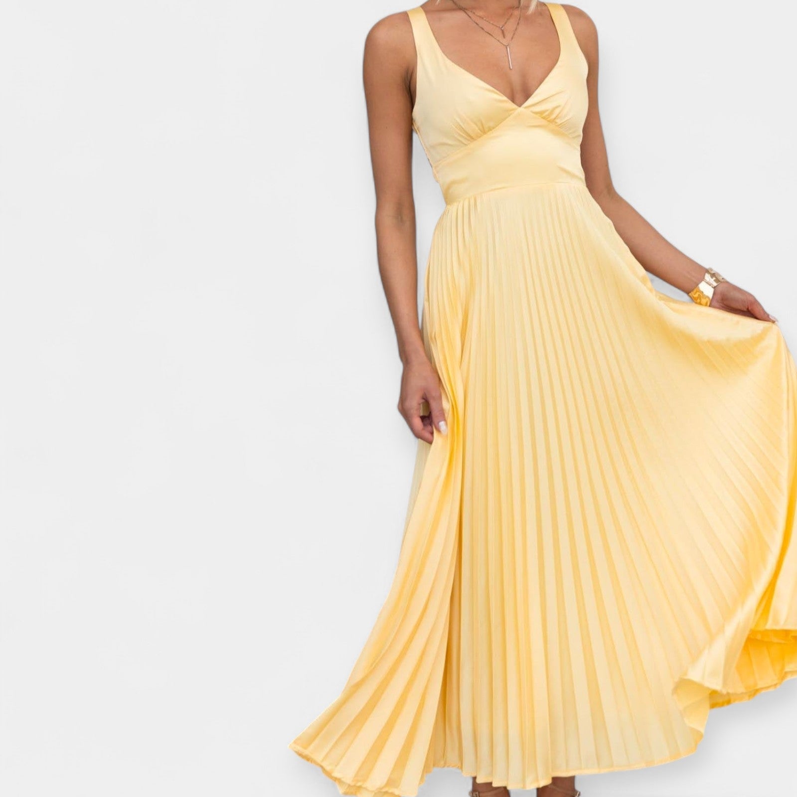 Vestido Maxi Amarillo Brillante