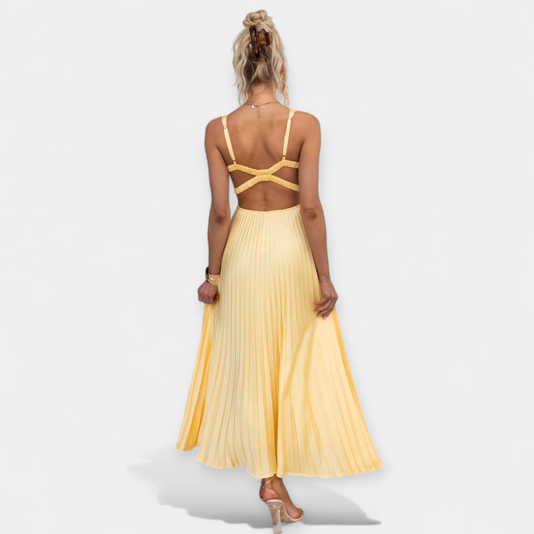 Vestido Maxi Amarillo Brillante