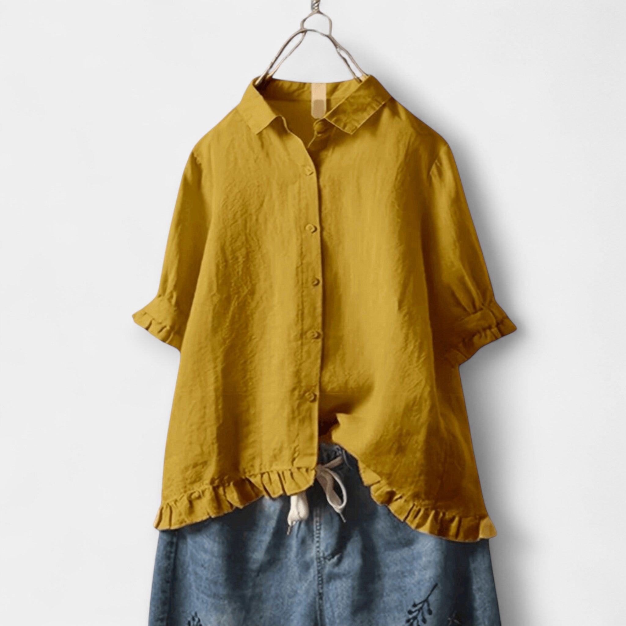 Camisa Clásica de Algodón y Lino