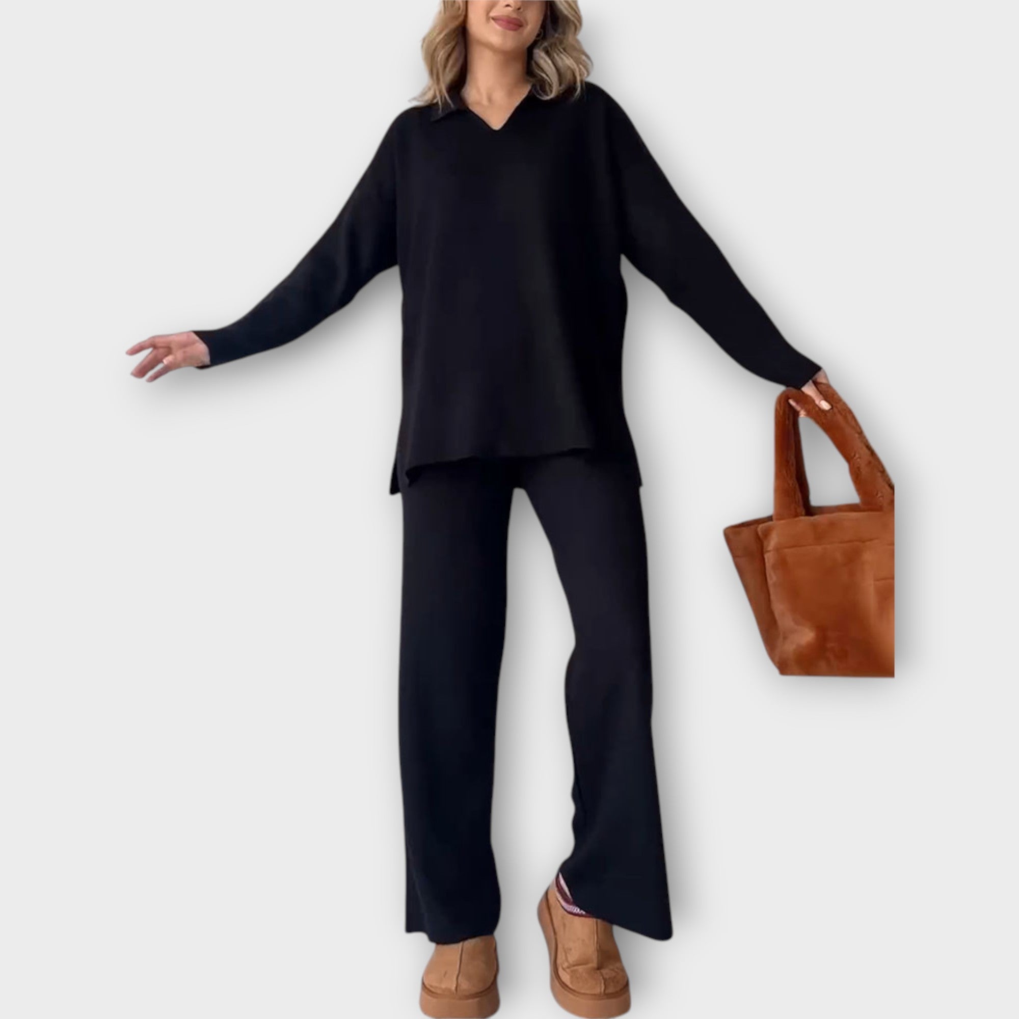 Conjunto de línea relajada y diseño minimalista