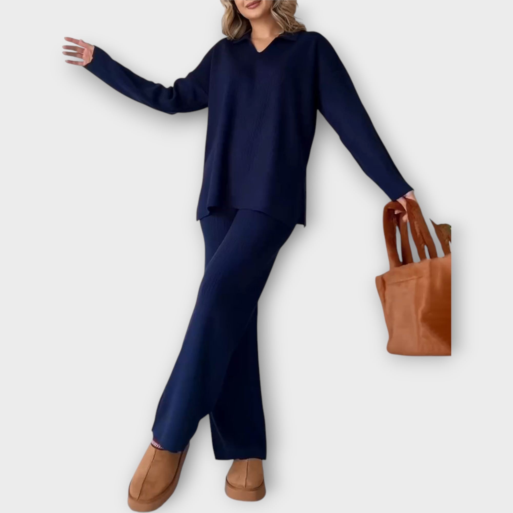 Conjunto de línea relajada y diseño minimalista