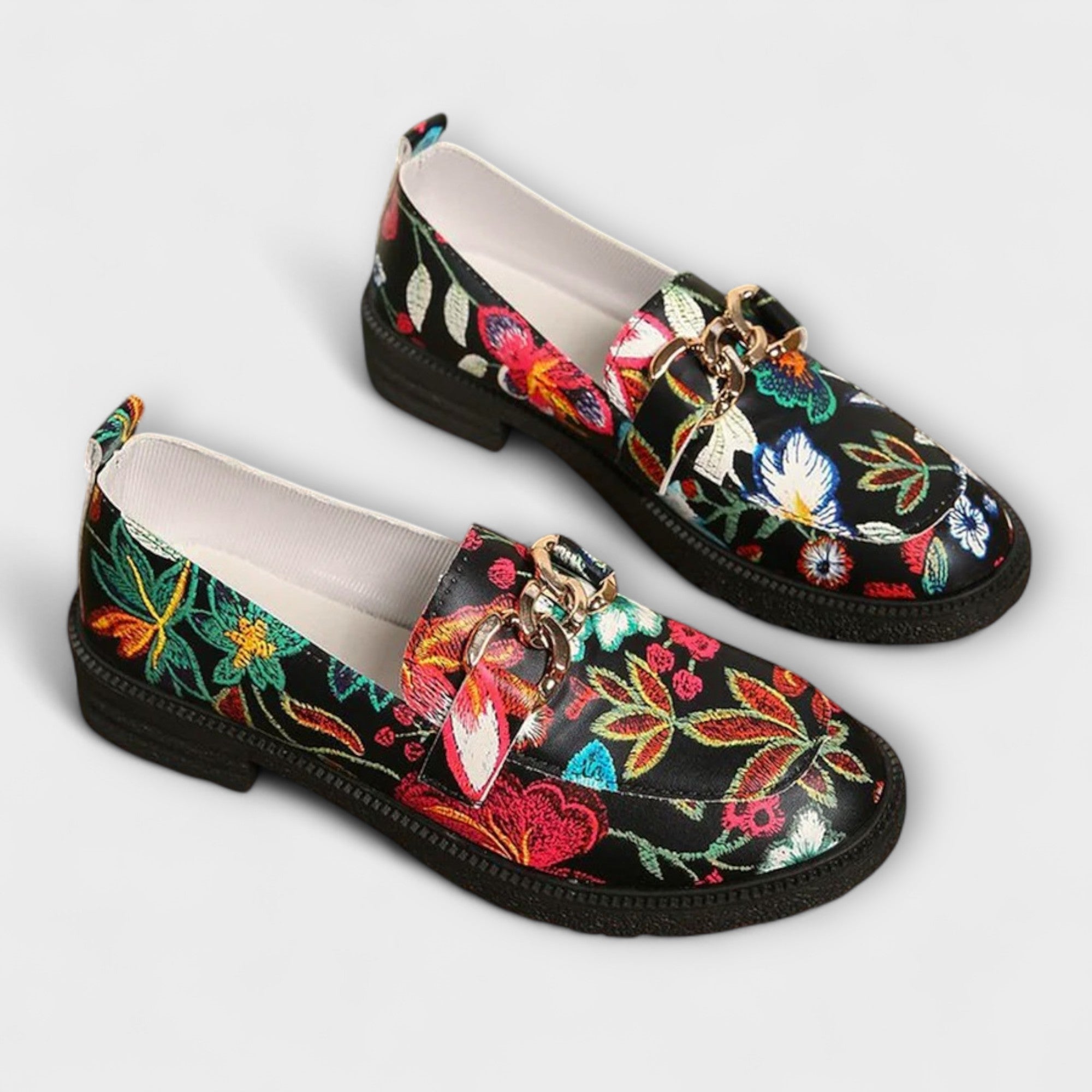 Orla – Mocasines con estampado floral colorido