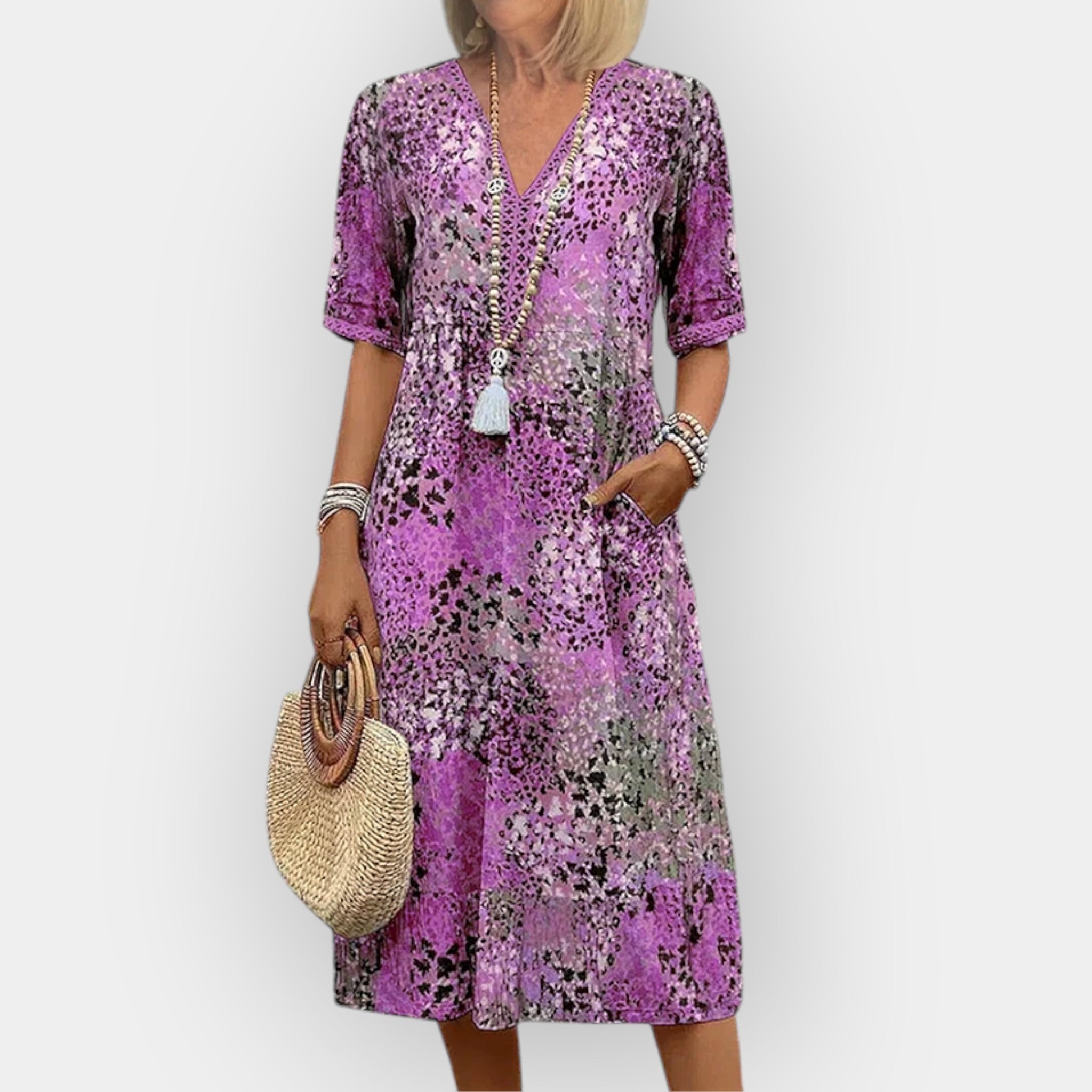 Vestido Floral Clásico y Cómodo