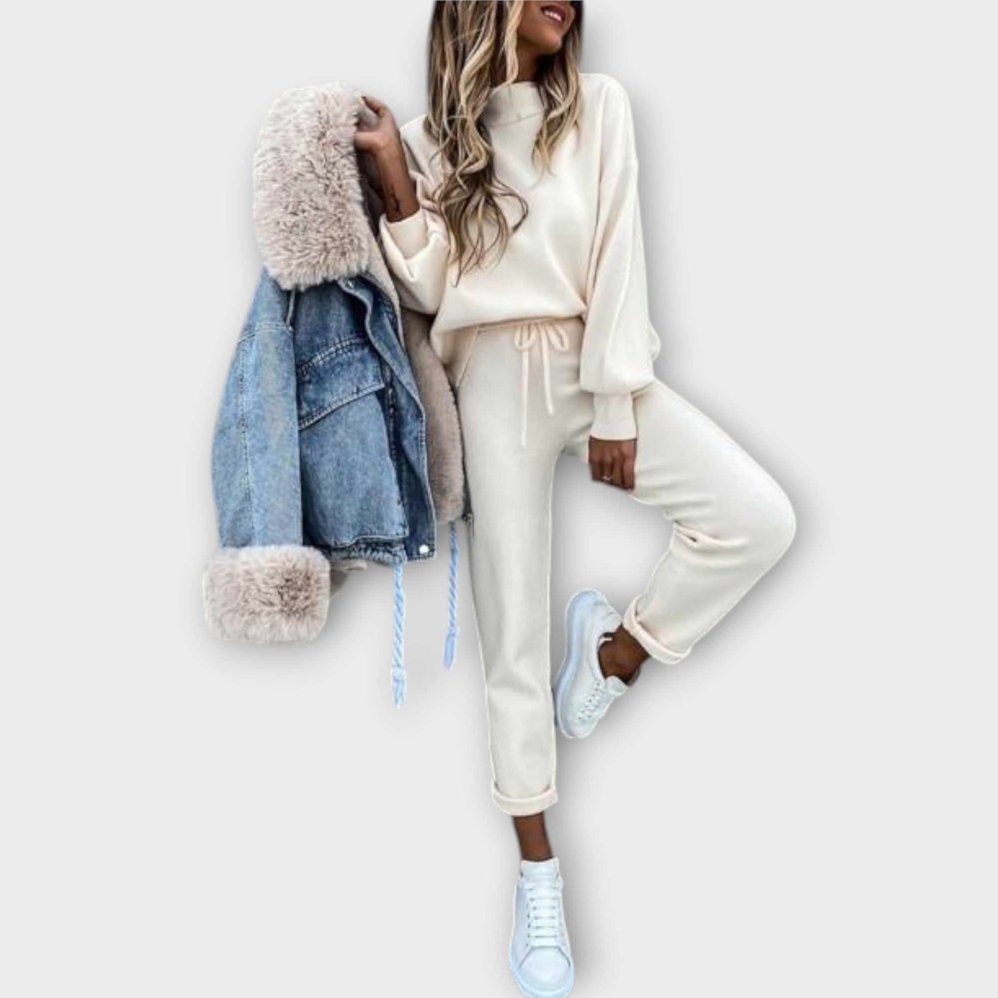 Conjunto con ajuste cómodo y refinamiento atemporal