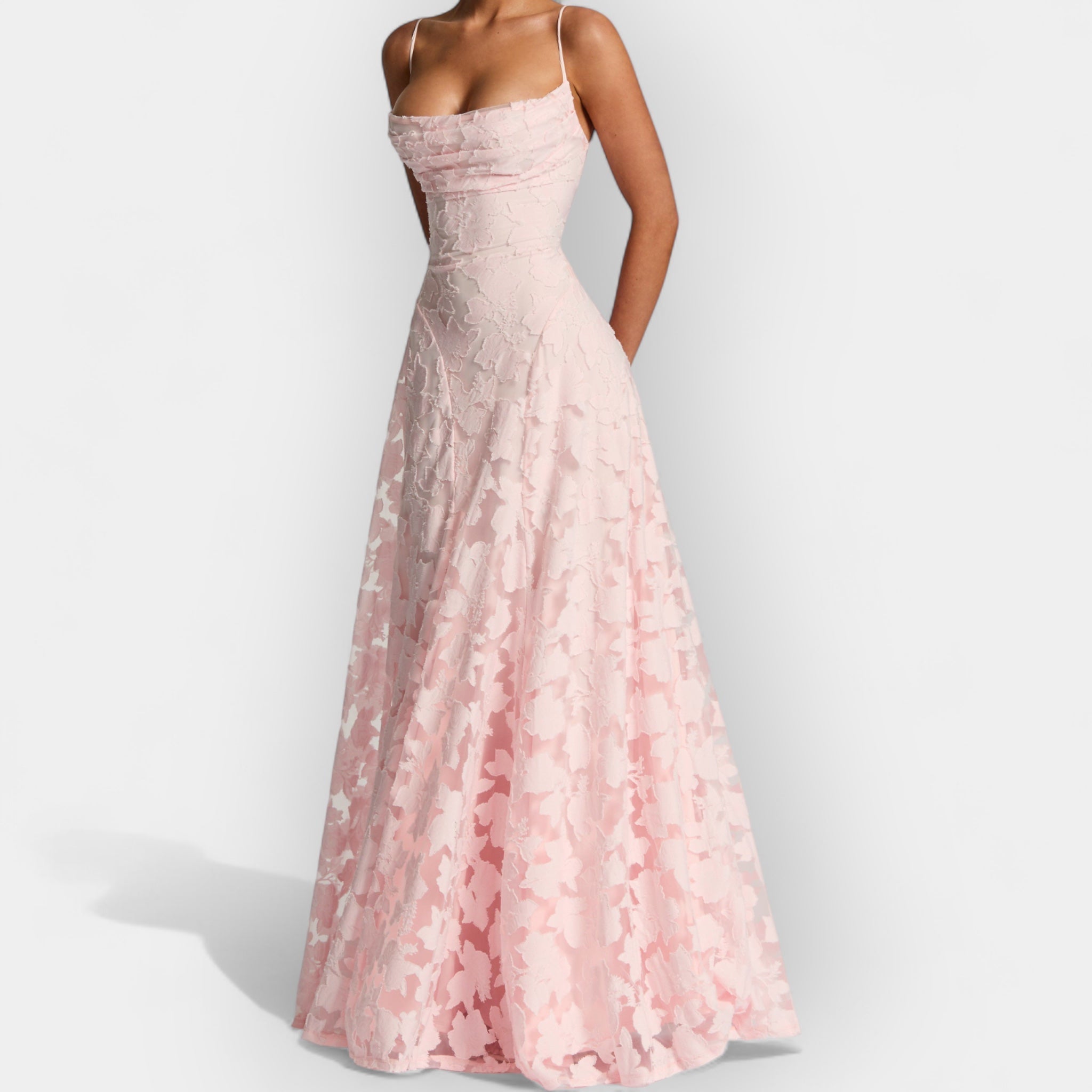 Vestido Largo con Corsé y Encaje