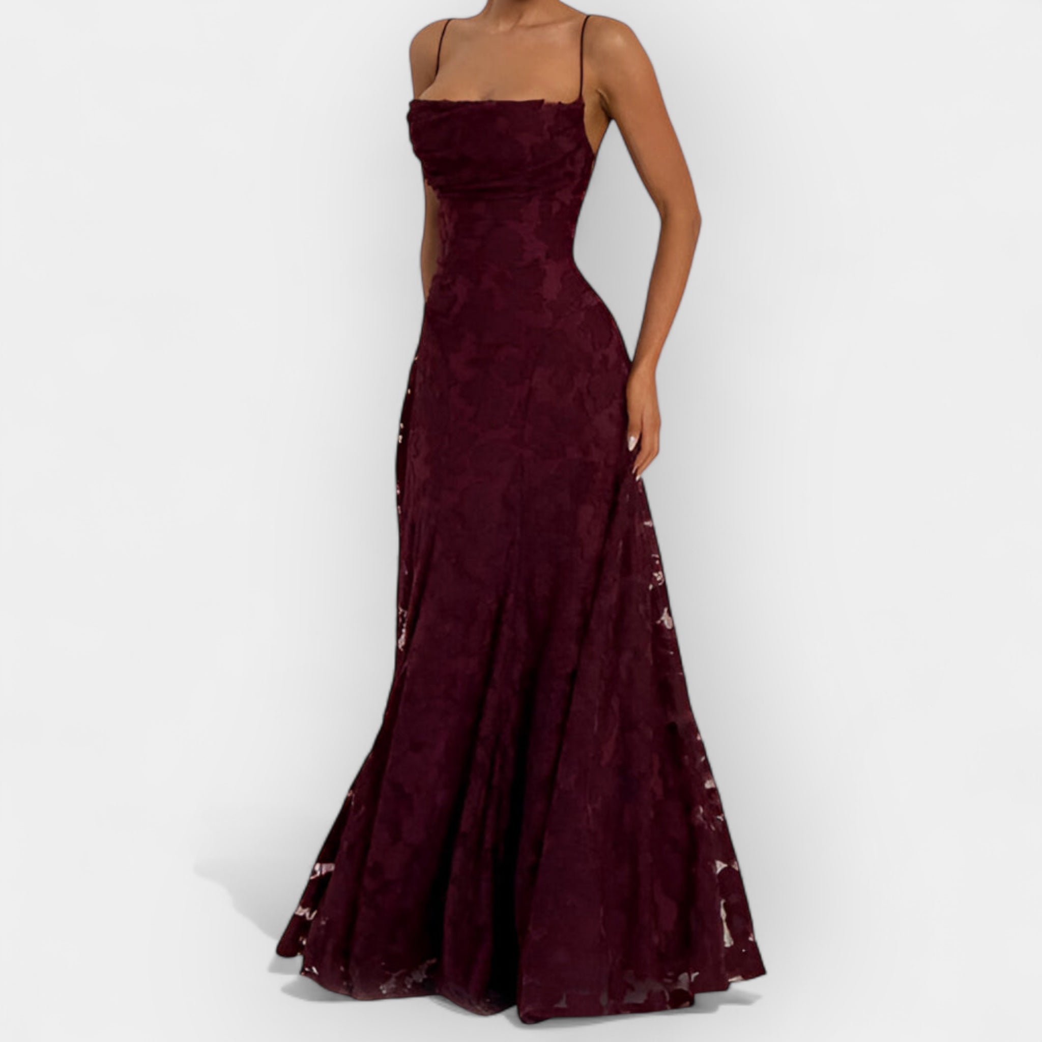 Vestido Largo con Corsé y Encaje