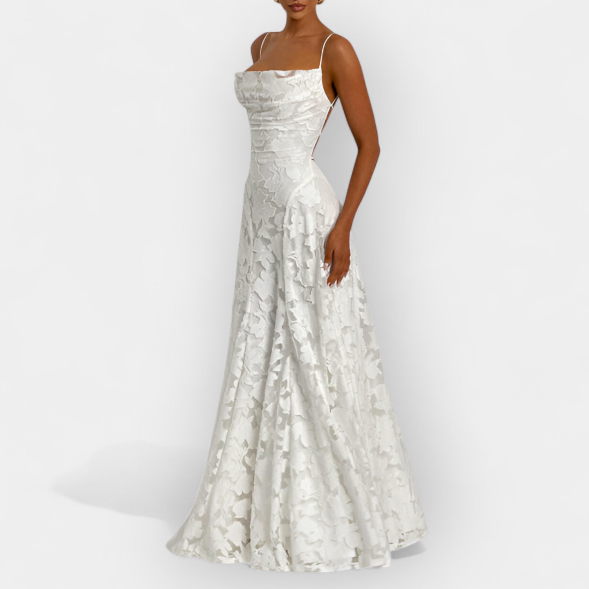 Vestido Largo con Corsé y Encaje