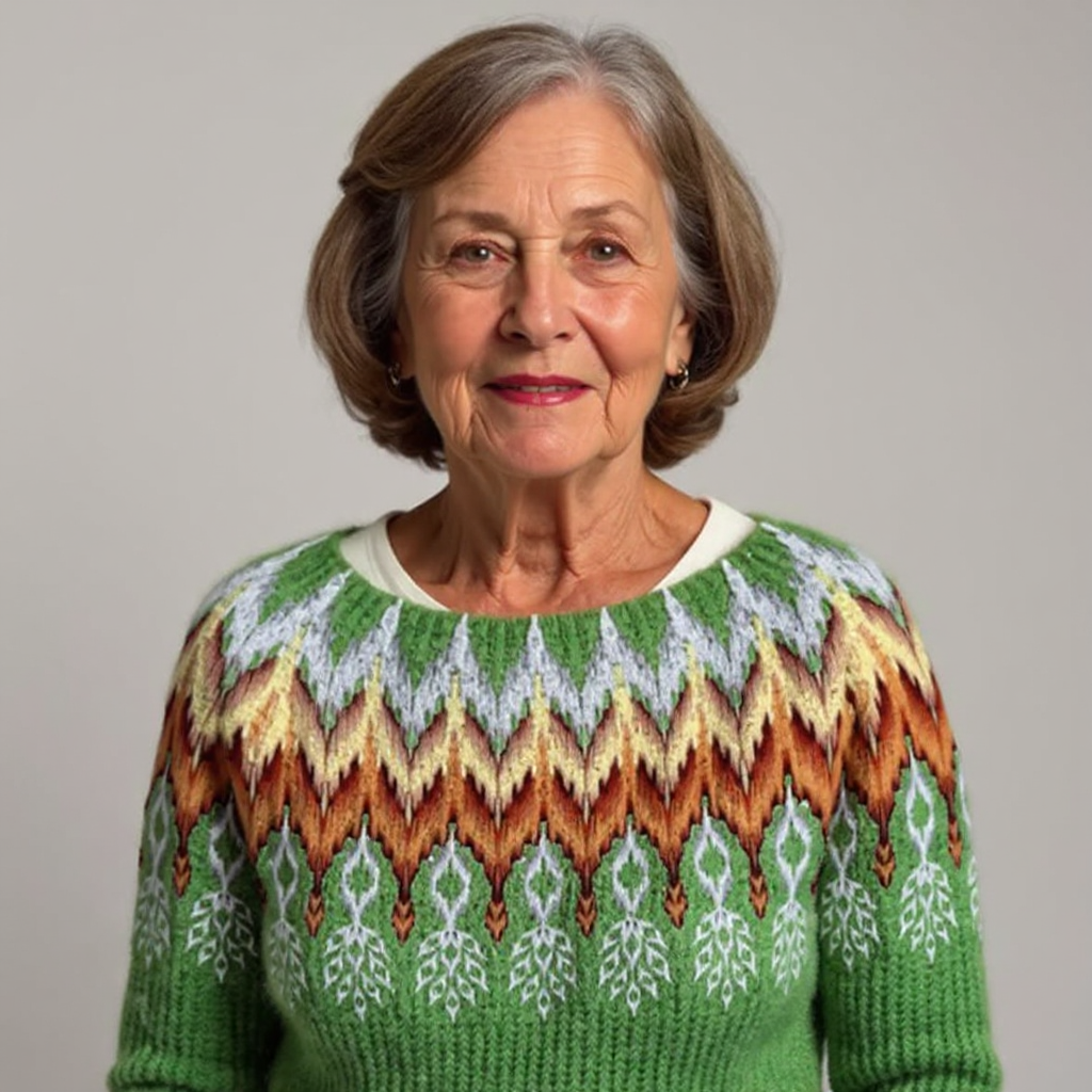 Blusa de punto con diseño geométrico