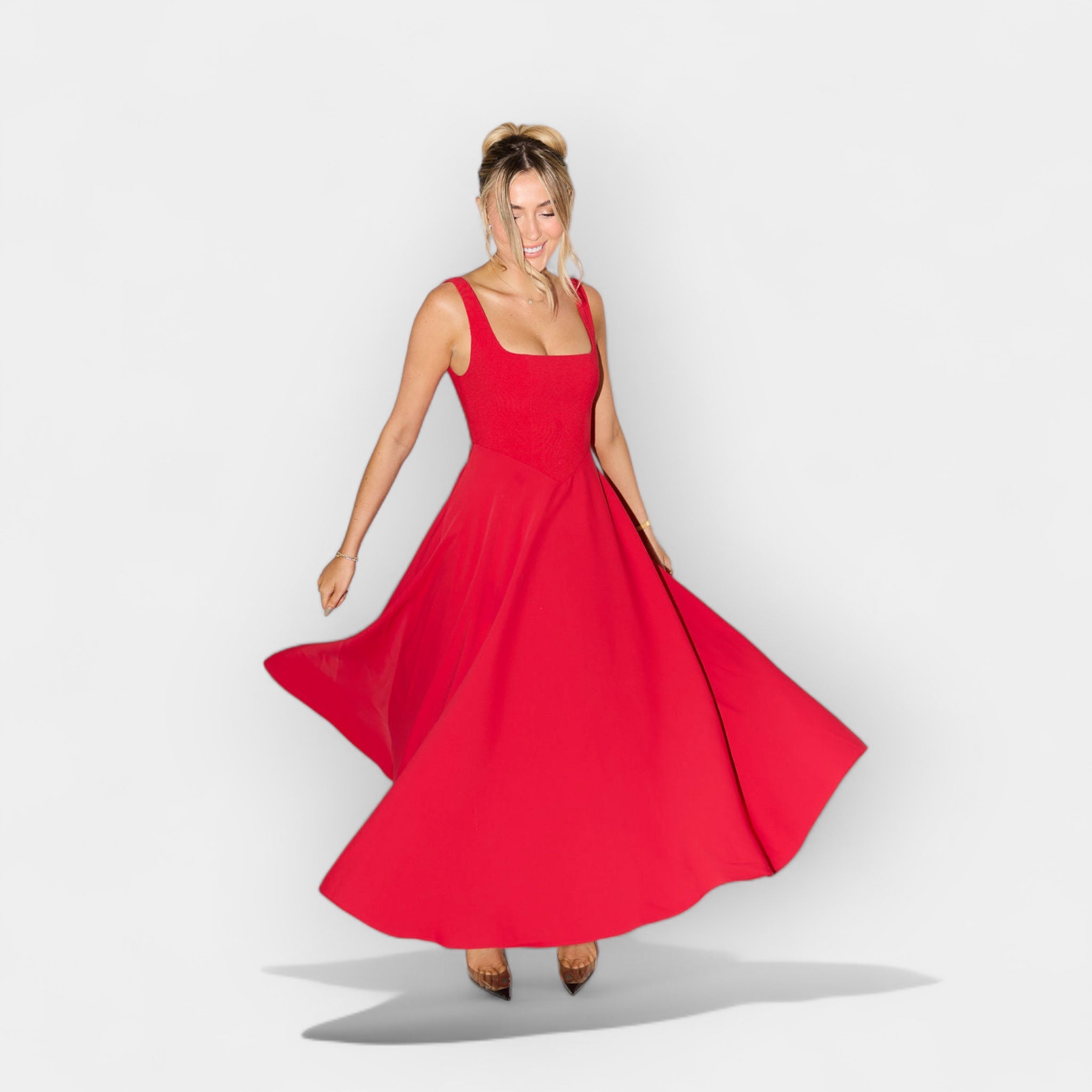 Vestido Midi con Corte Ligero