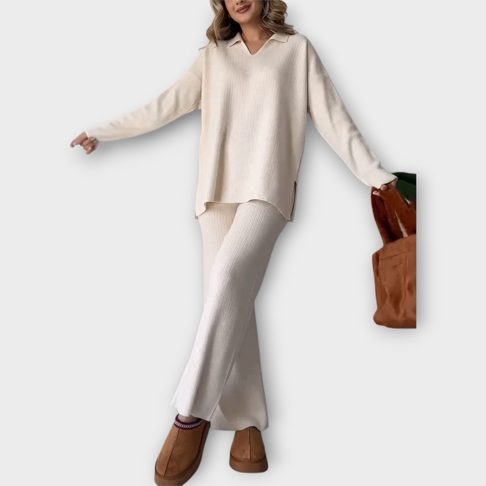 Conjunto de línea relajada y diseño minimalista