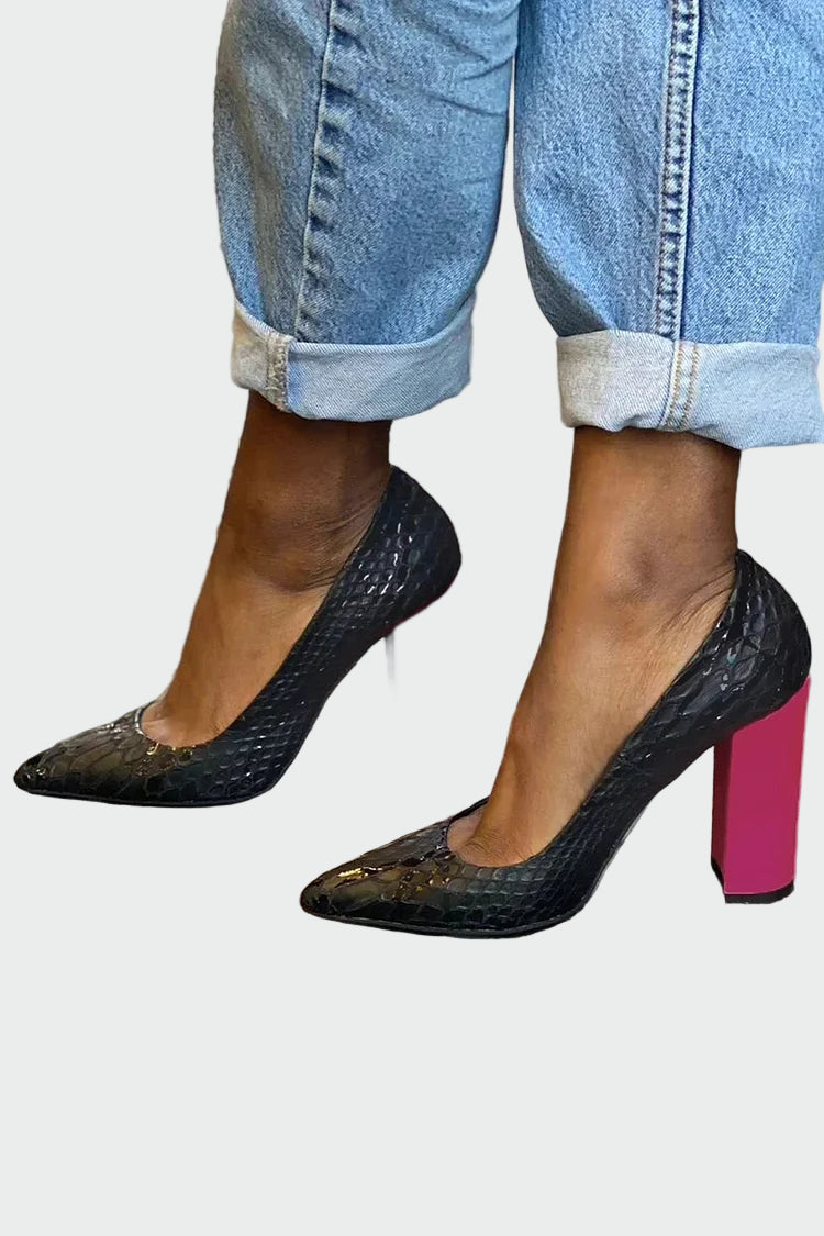 Tacones con tacón fluorescente