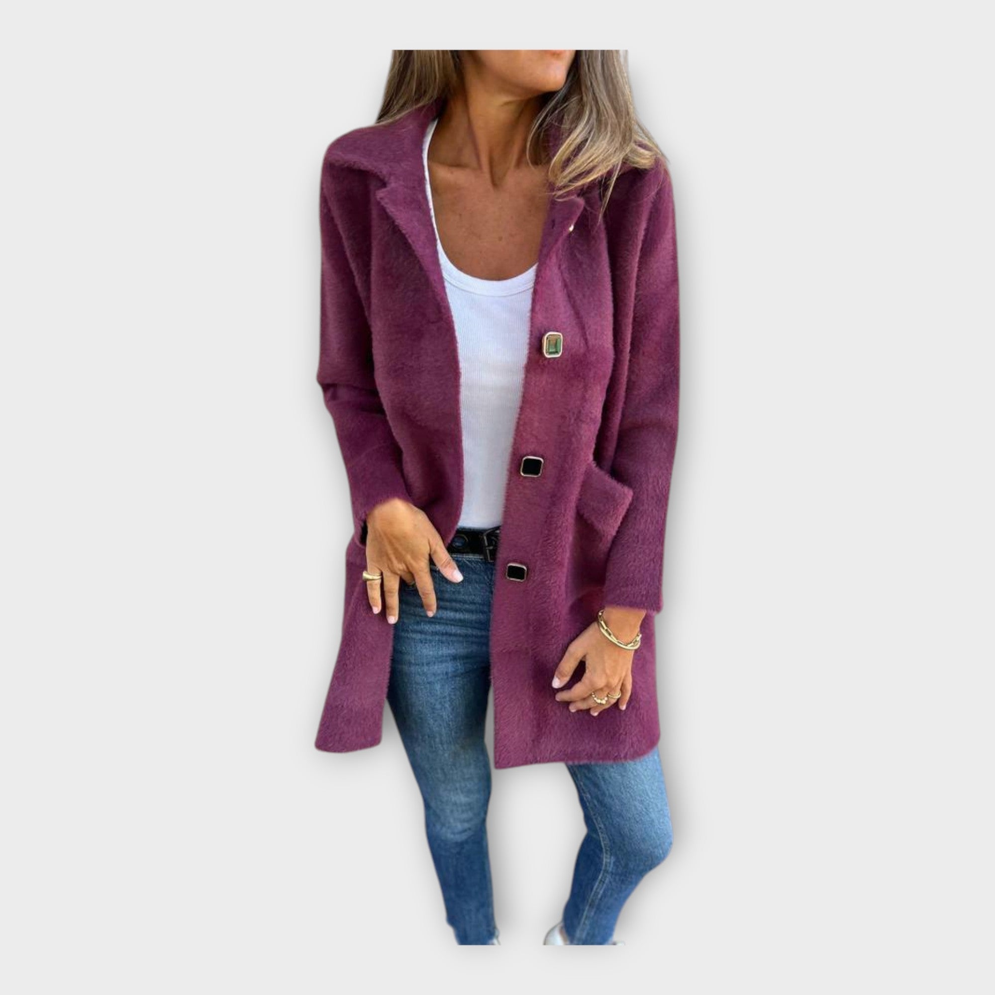 Manteau en laine à fermeture élégante