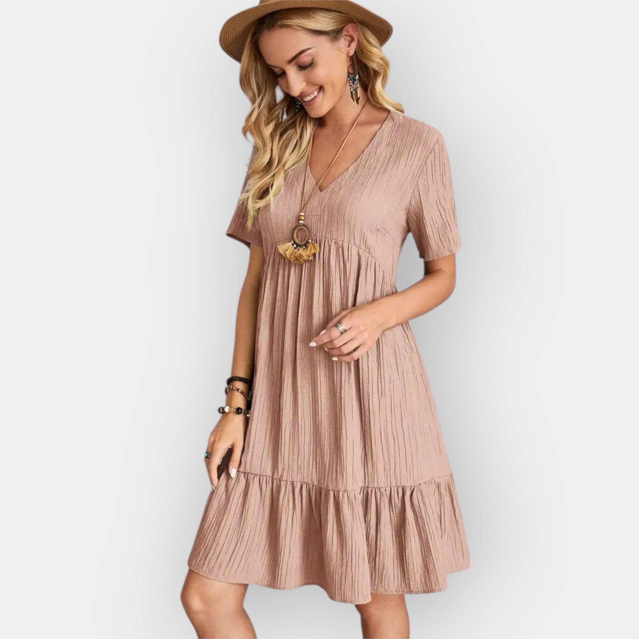 Vestido midi con escote en V