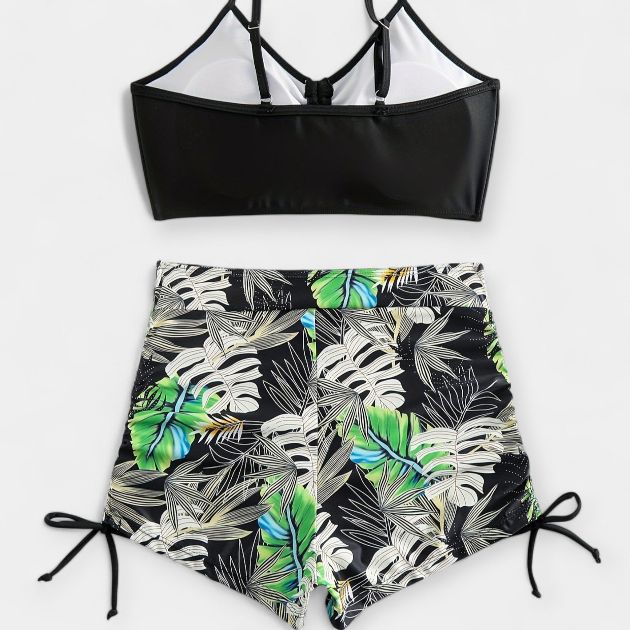 Bikini Tropical de Talle Alto con Tirantes