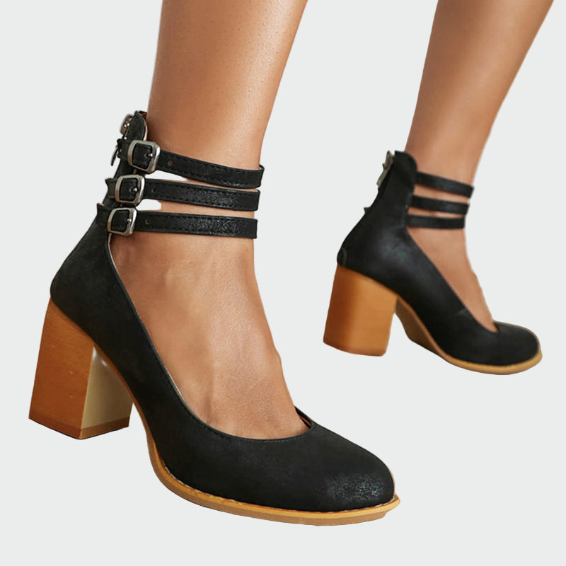 Kaa™ | Elegantes sandalias de tacón grueso