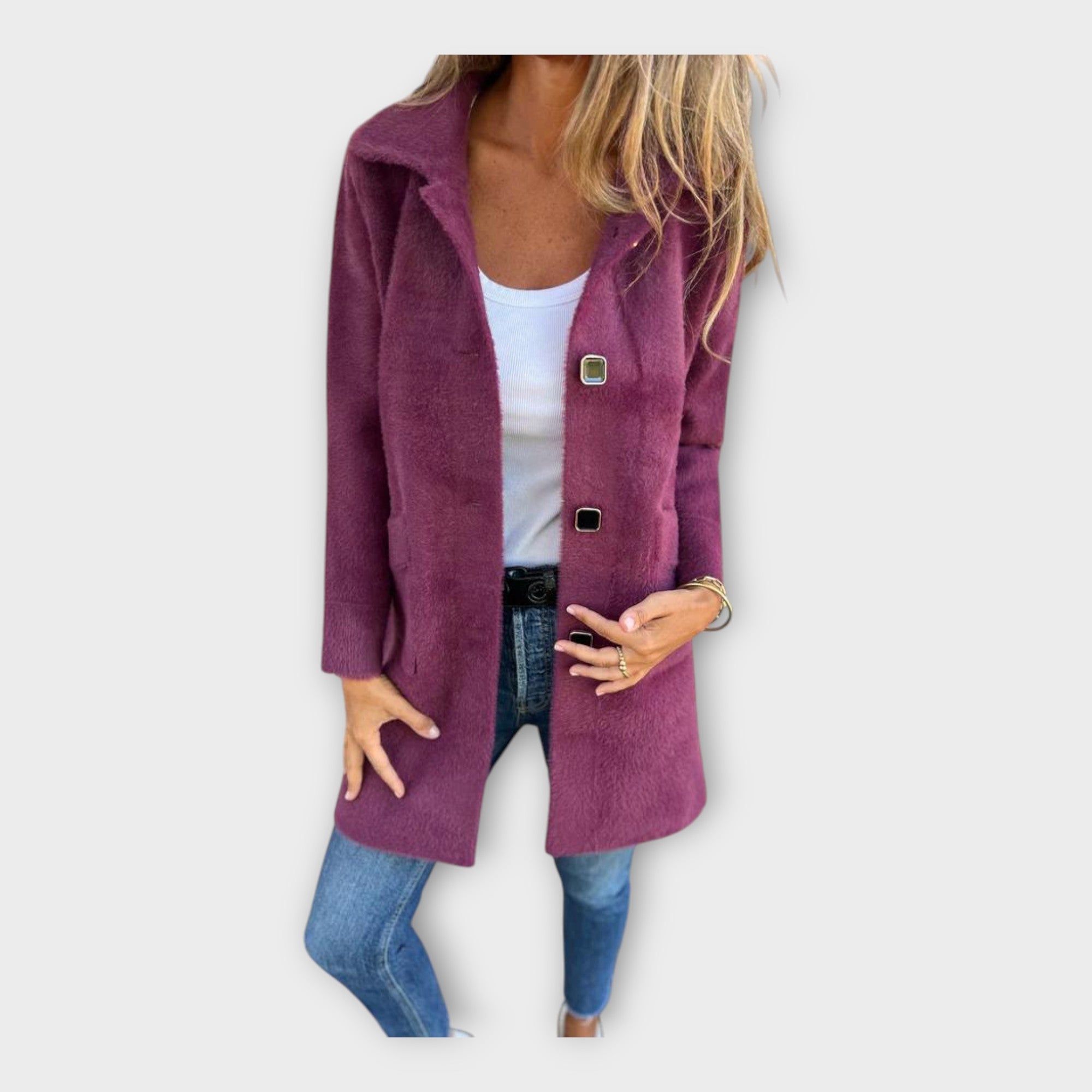 Manteau en laine à fermeture élégante