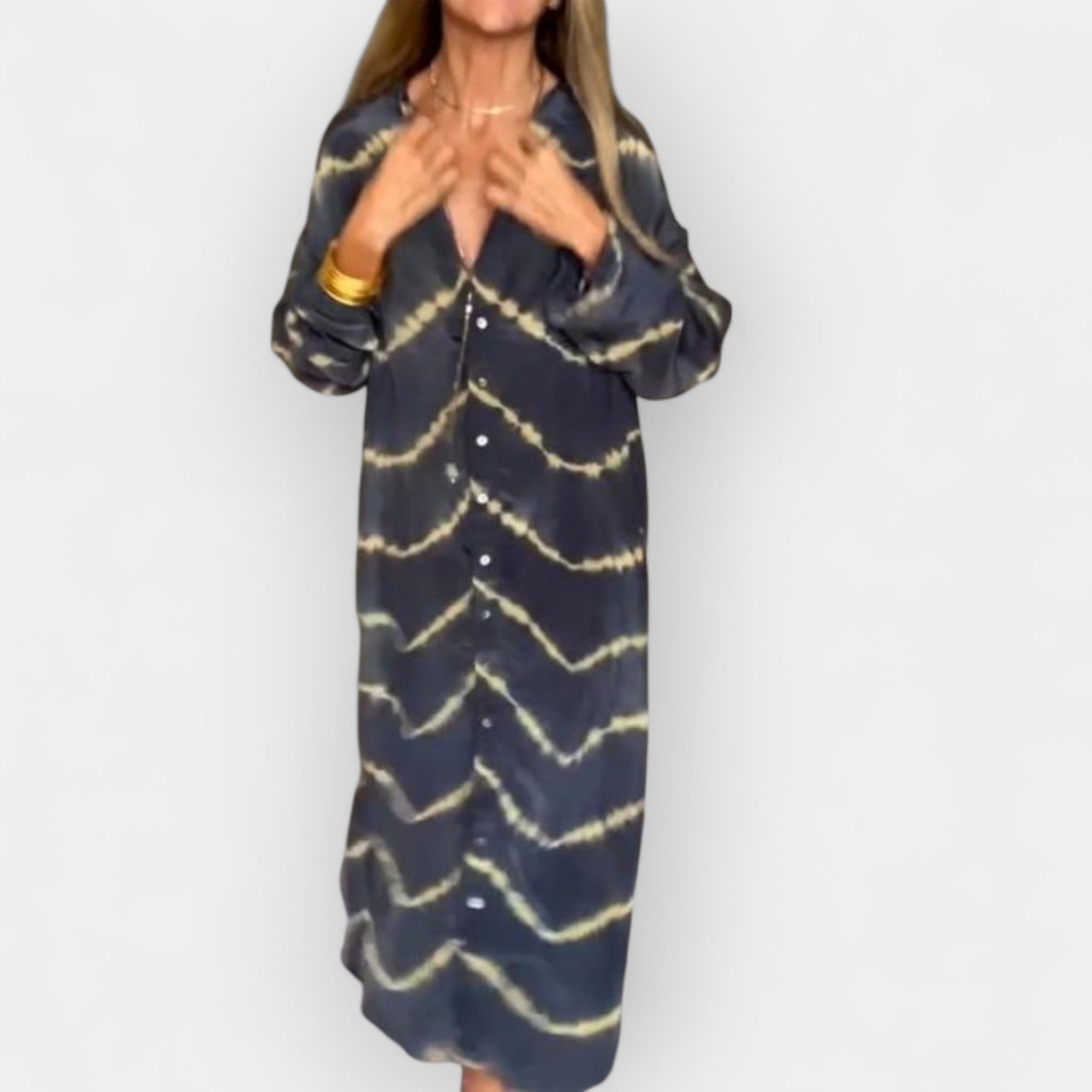 Vestido largo bohemio con rayas