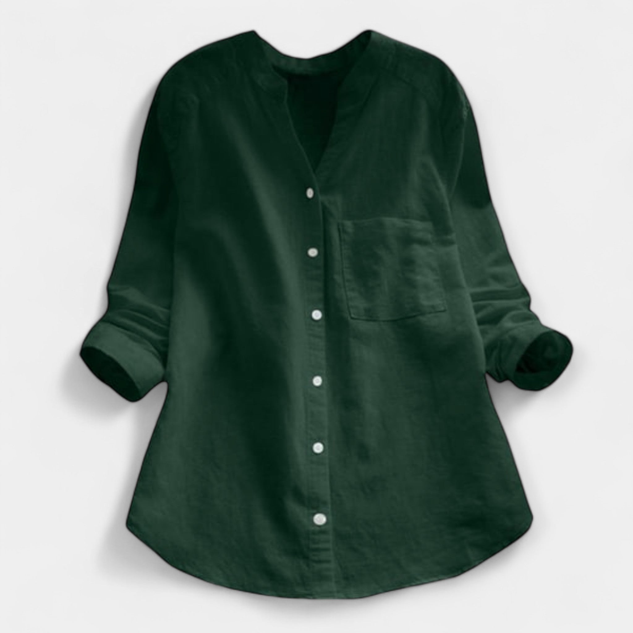 Camisa de Lino y Algodón con Estilo Casual